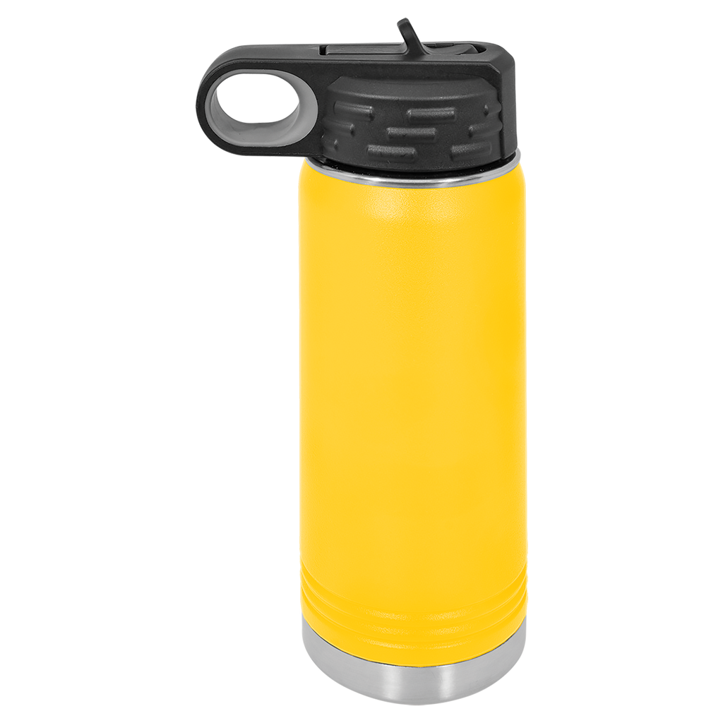 Yellow 20 oz. Powder Coated Water Bottle blank-preview