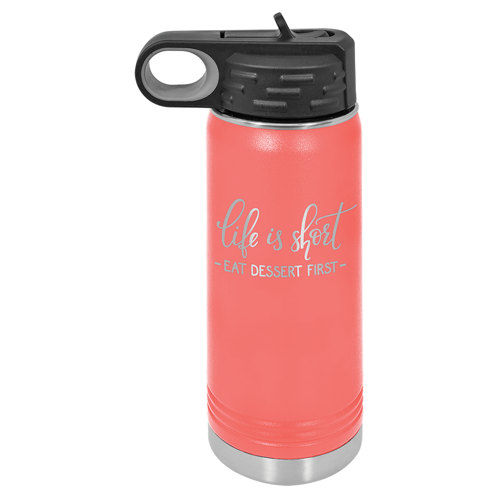 Coral 20 oz. Powder Coated Water Bottle