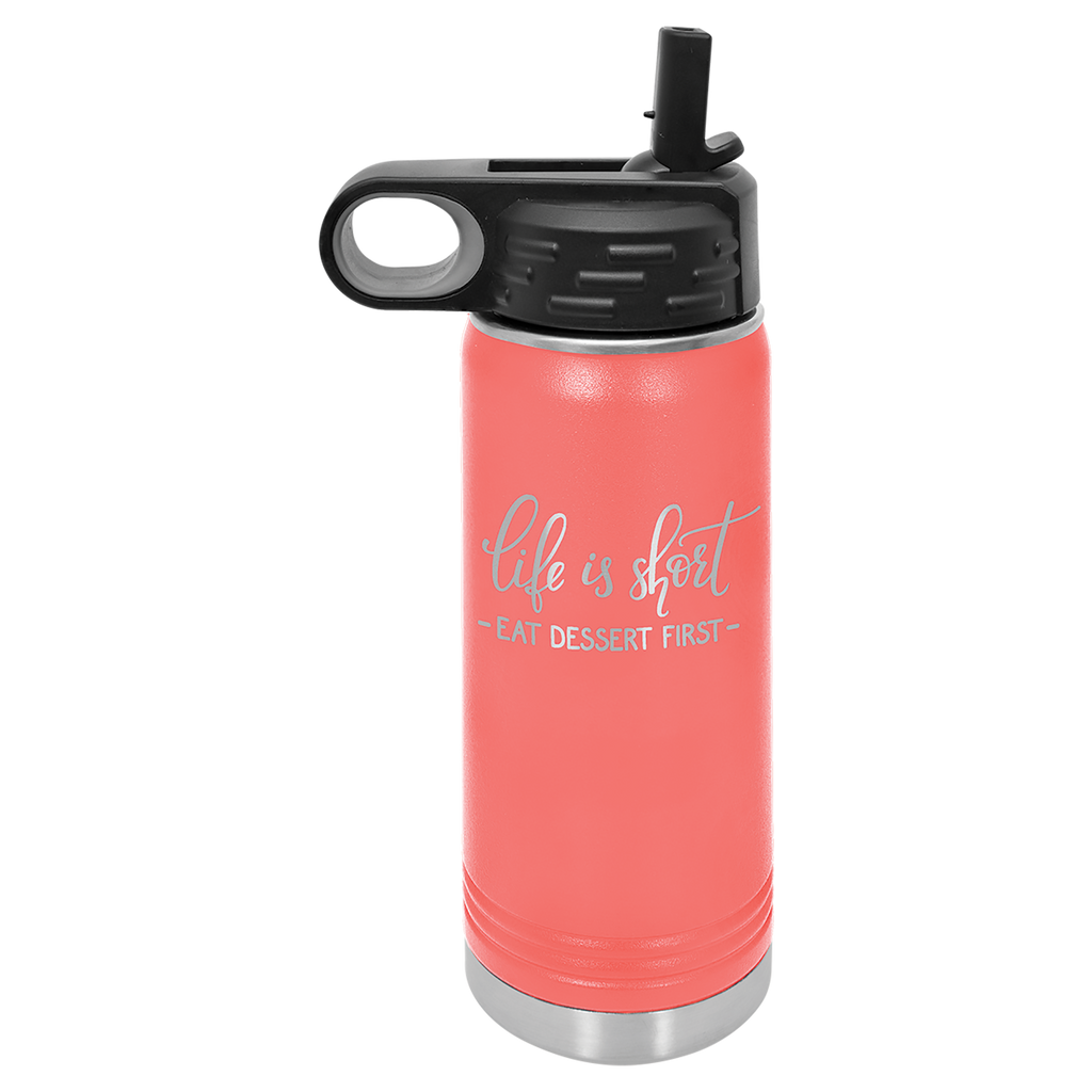 Coral 20 oz. Powder Coated Water Bottle