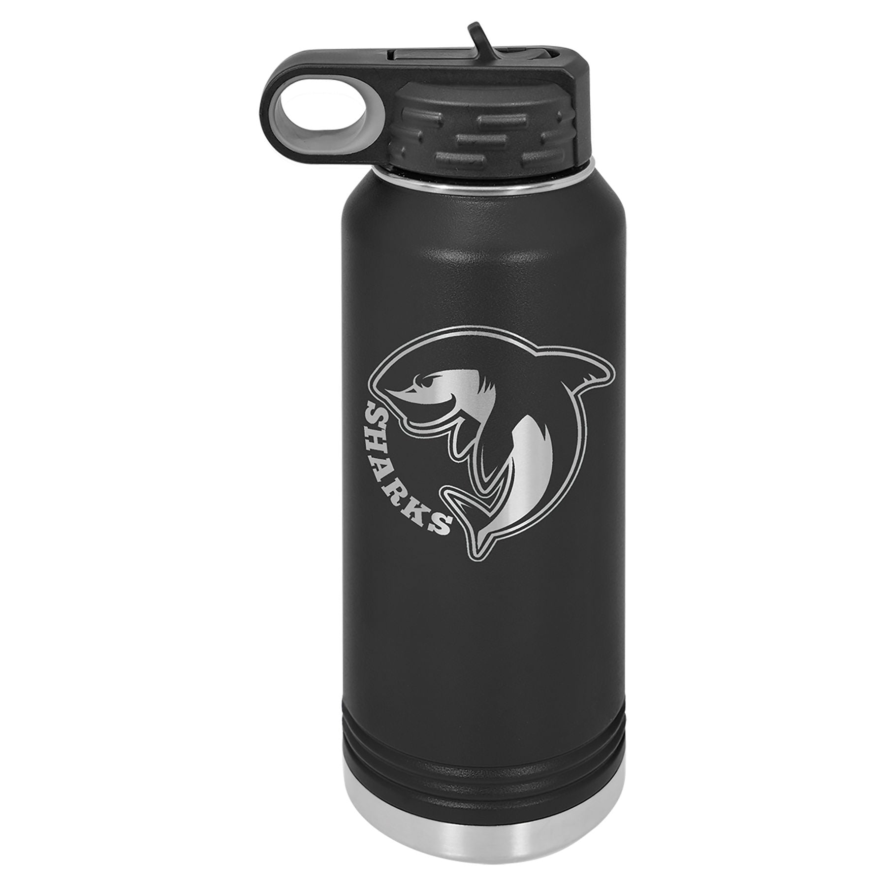 Black 32 oz. Powder Coated Water Bottle
