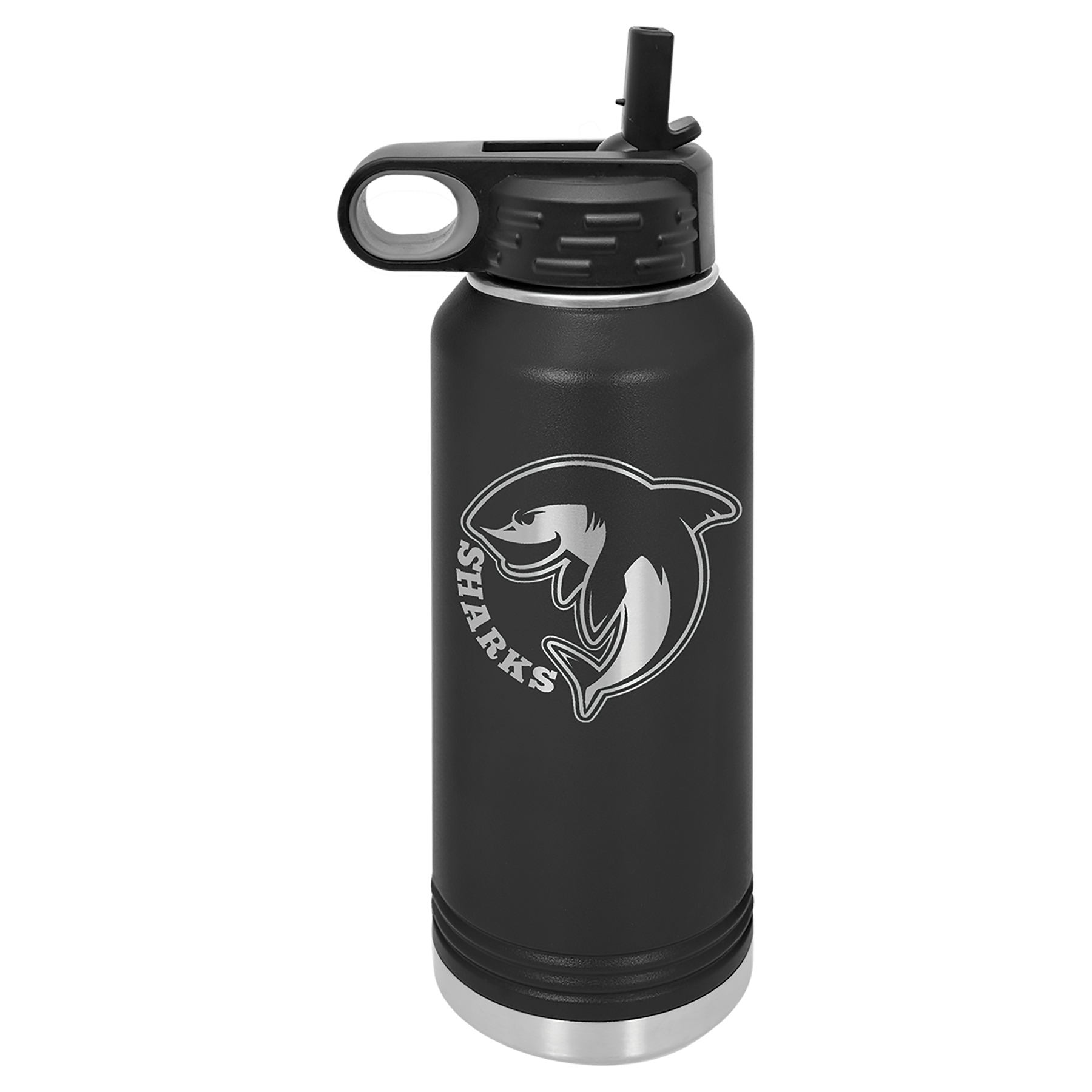 Black 32 oz. Powder Coated Water Bottle
