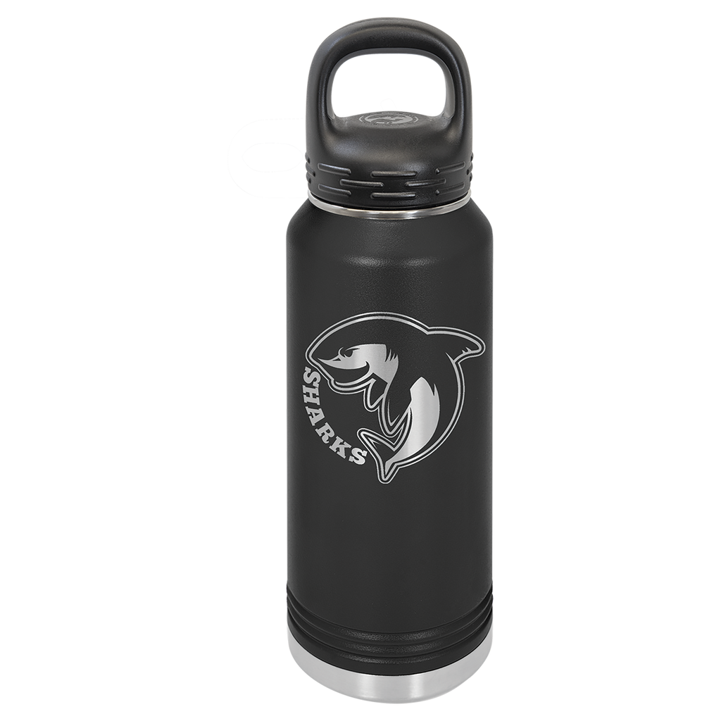 Black 32 oz. Powder Coated Water Bottle