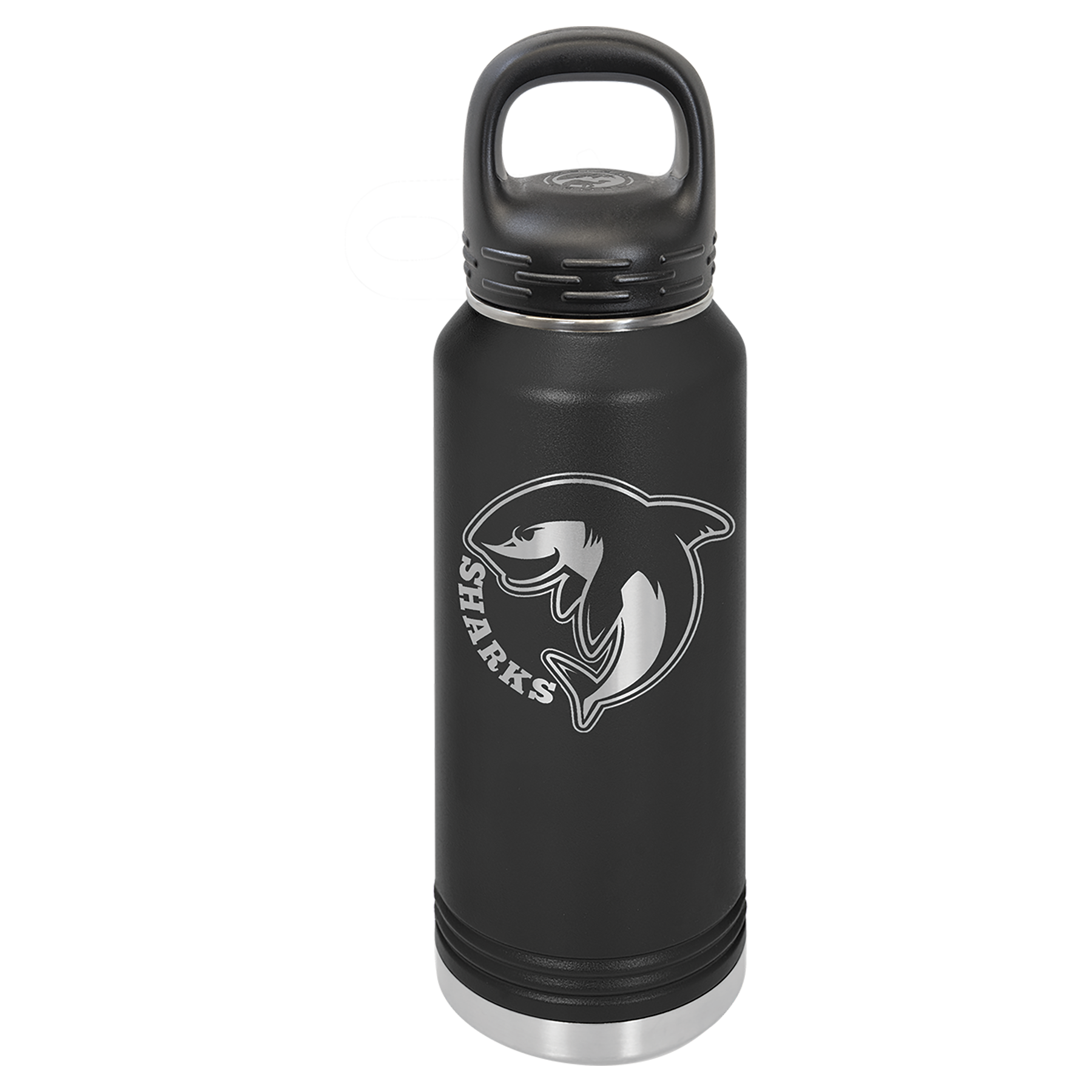 Black 32 oz. Powder Coated Water Bottle