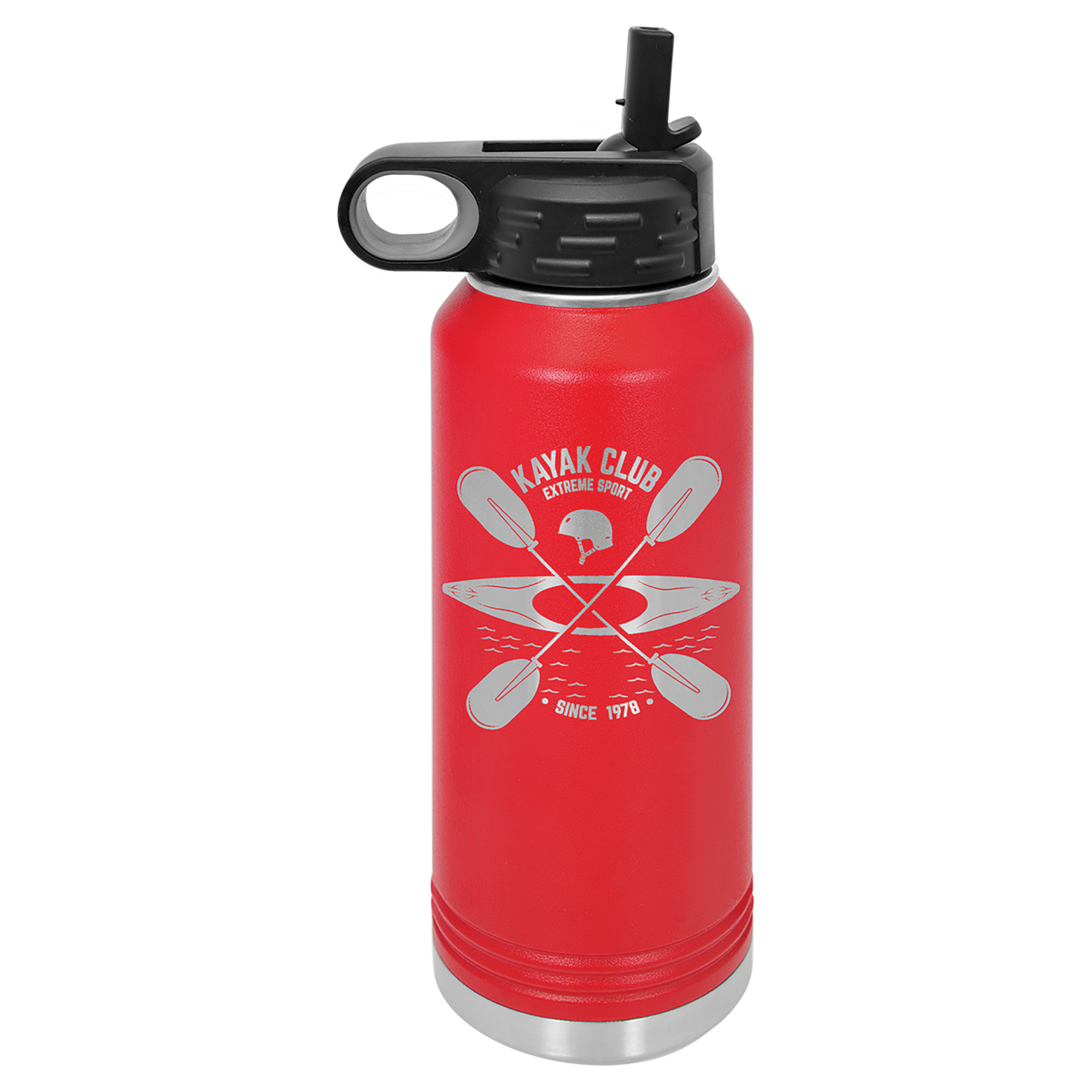 Red 32 oz. Powder Coated Water Bottle