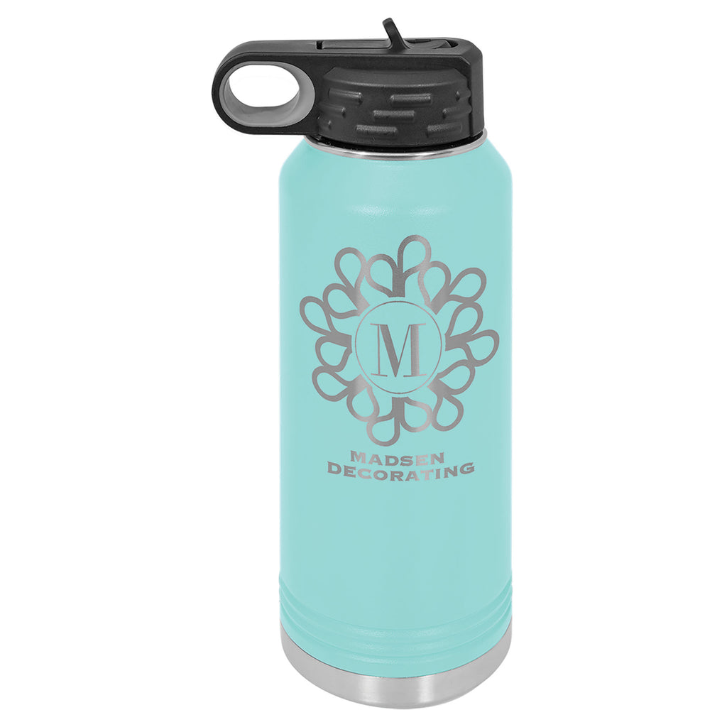 Teal 32 oz. Powder Coated Water Bottle