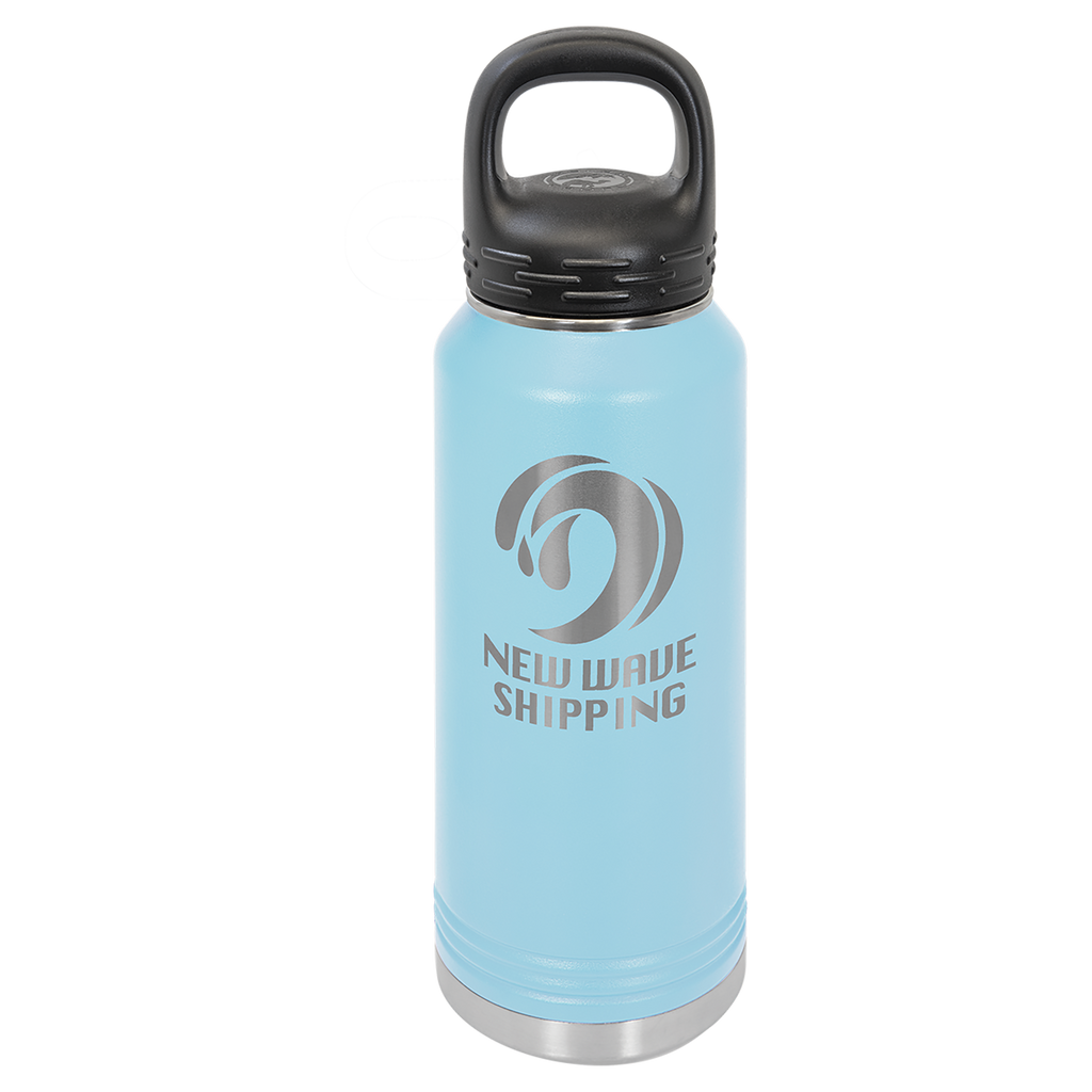 Light Blue 32 oz. Powder Coated Water Bottle