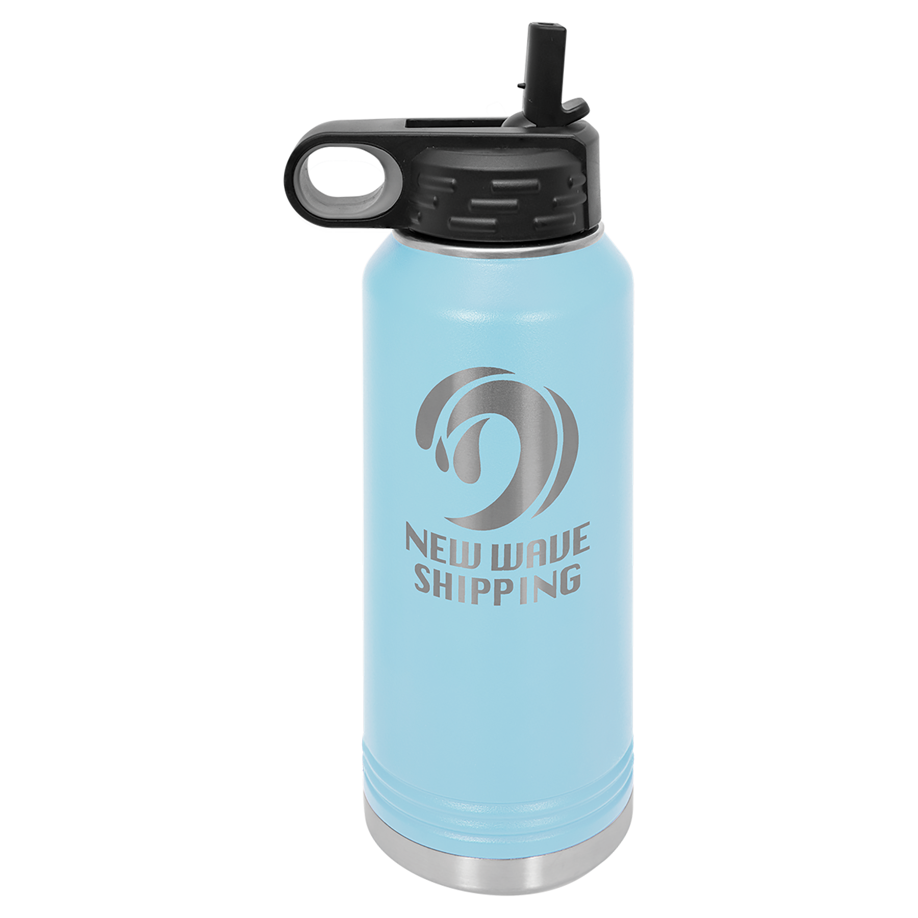 Light Blue 32 oz. Powder Coated Water Bottle