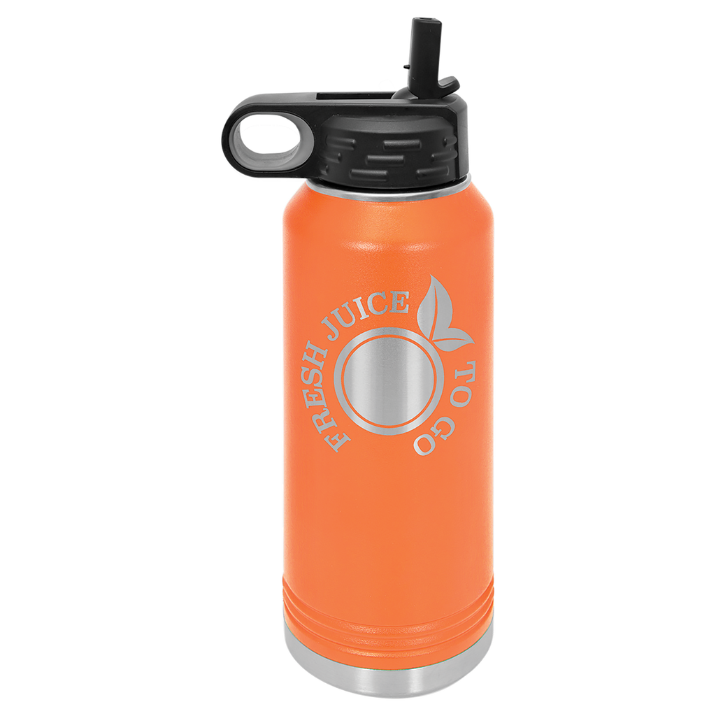Orange 32 oz. Powder Coated Water Bottle