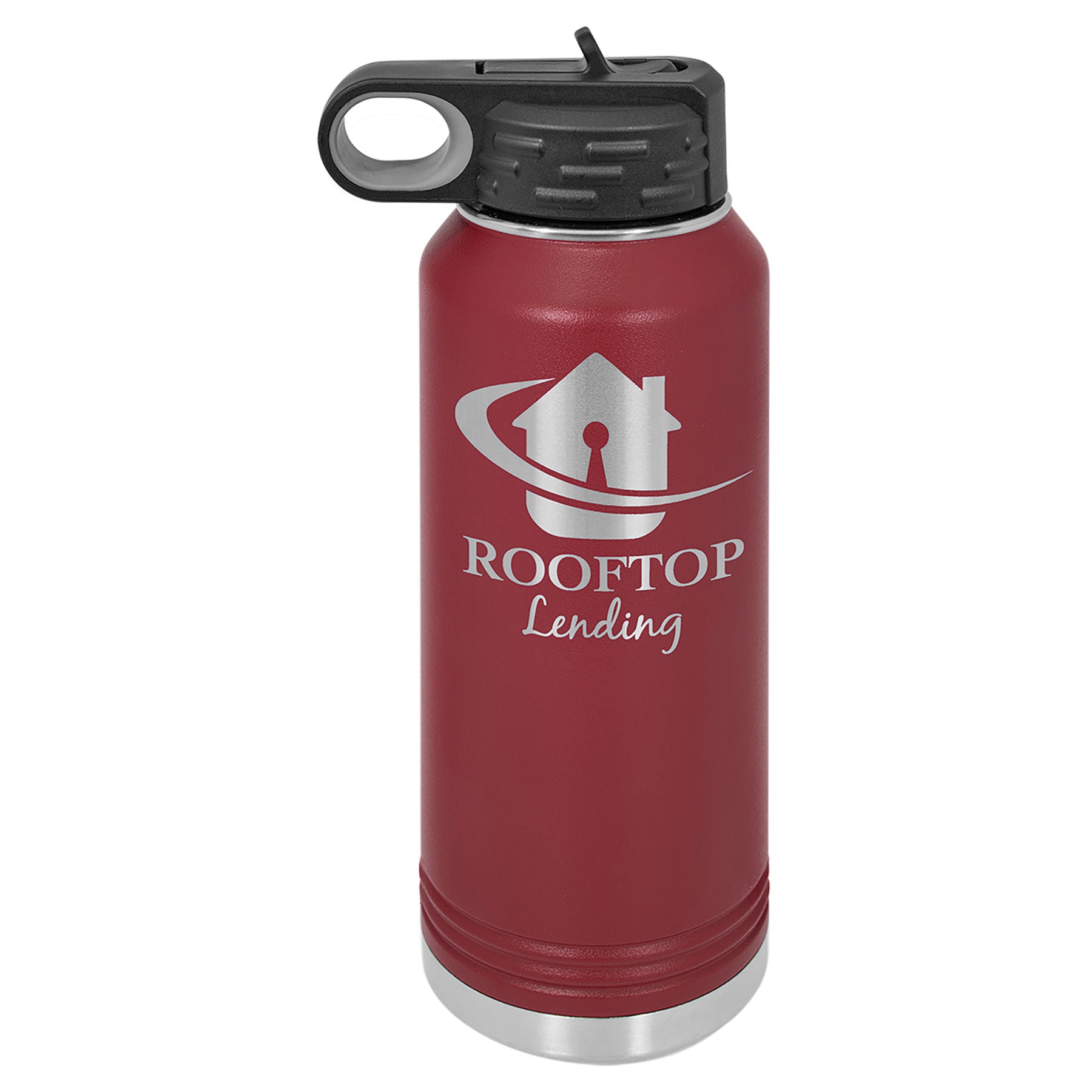 Maroon 32 oz. Powder Coated Water Bottle