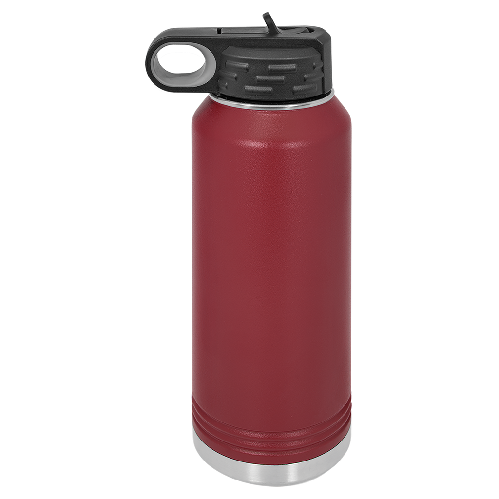 Maroon 32 oz. Powder Coated Water Bottle blank-preview