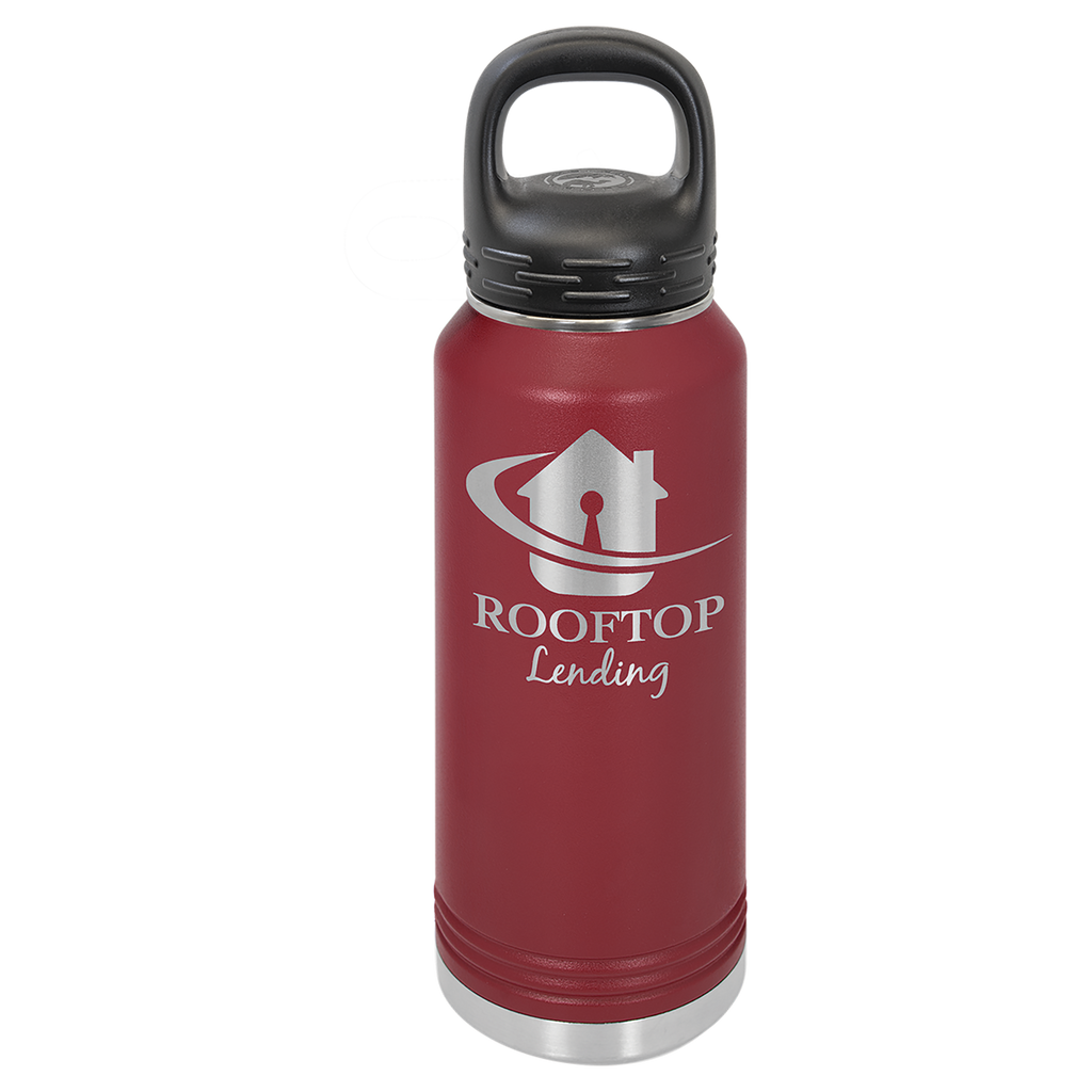 Maroon 32 oz. Powder Coated Water Bottle