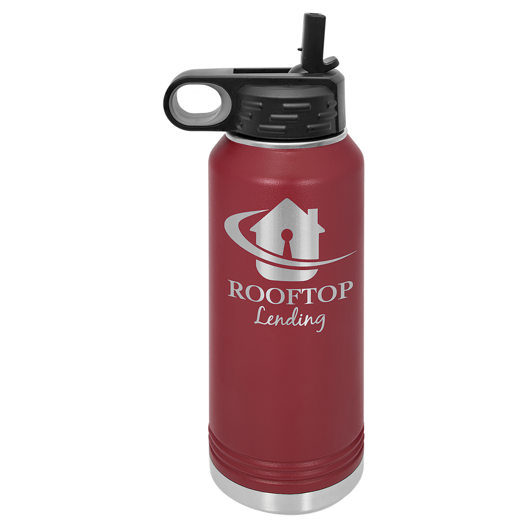 Maroon 32 oz. Powder Coated Water Bottle