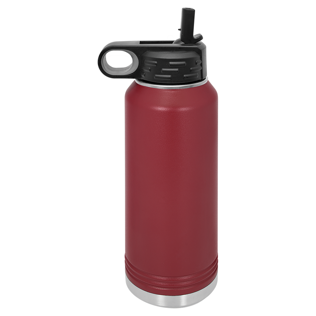 Maroon 32 oz. Powder Coated Water Bottle