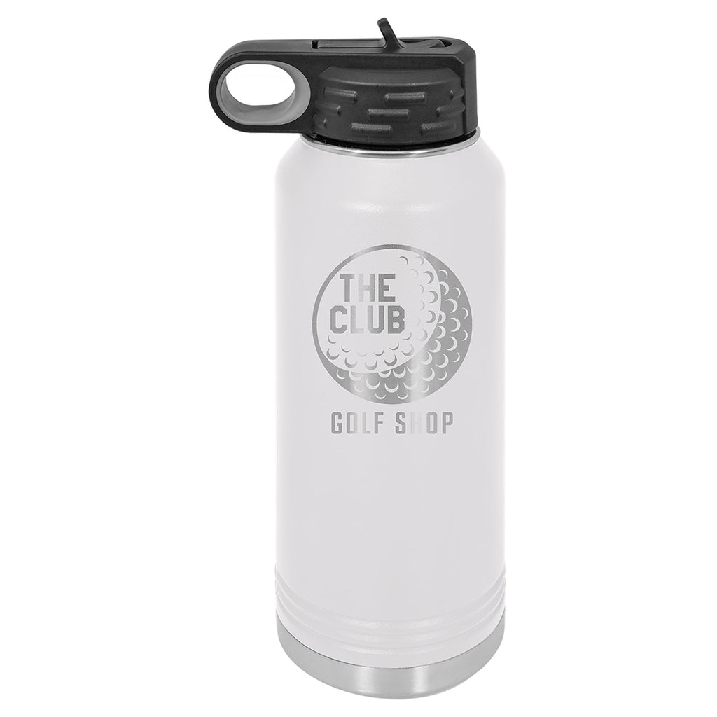 White 32 oz. Powder Coated Water Bottle