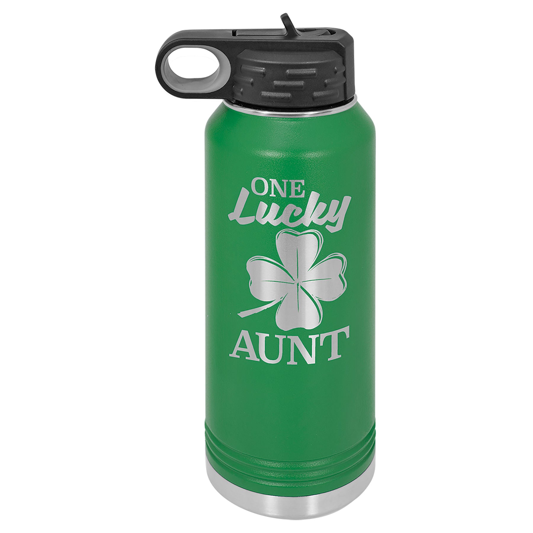 Green 32 oz. Powder Coated Water Bottle
