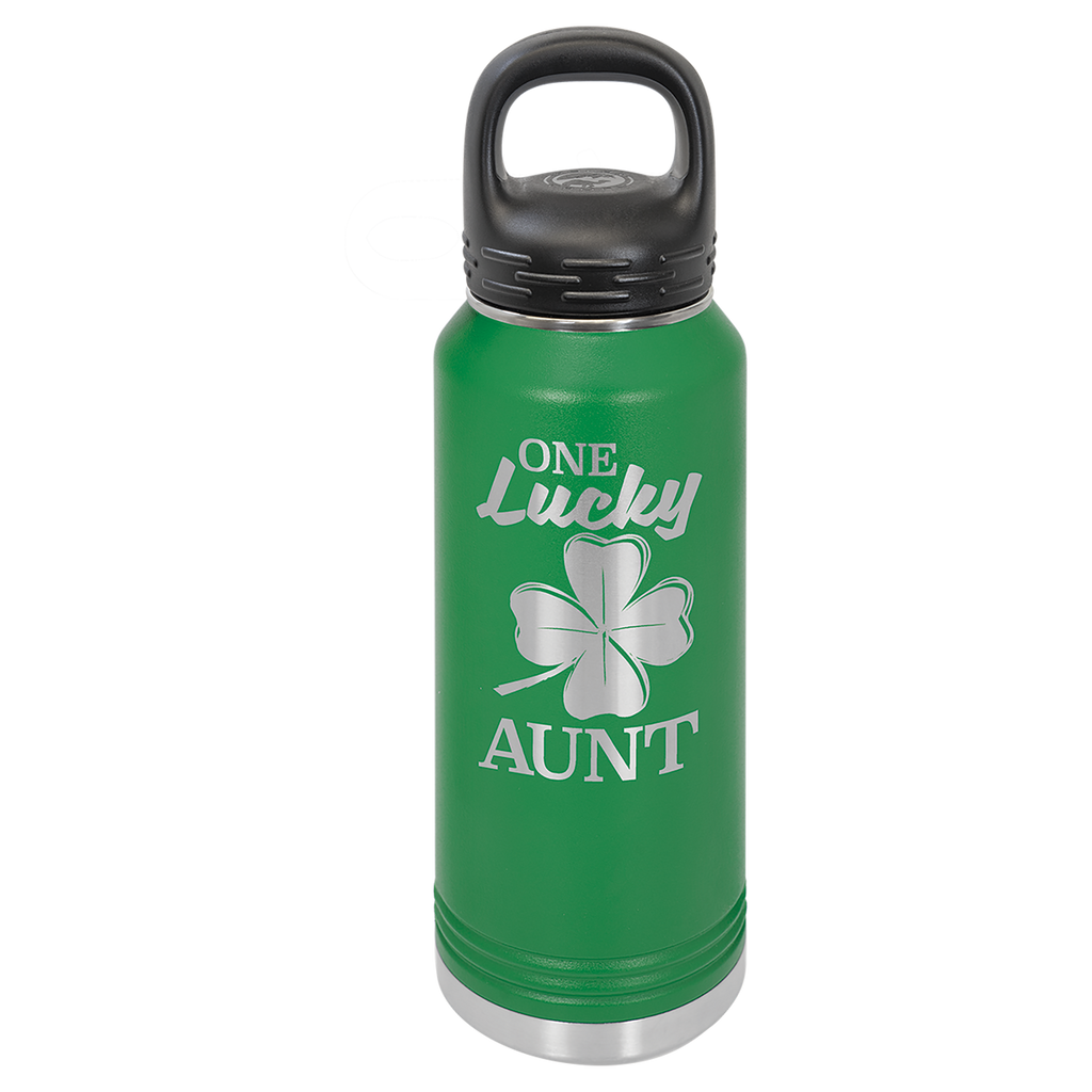 Green 32 oz. Powder Coated Water Bottle