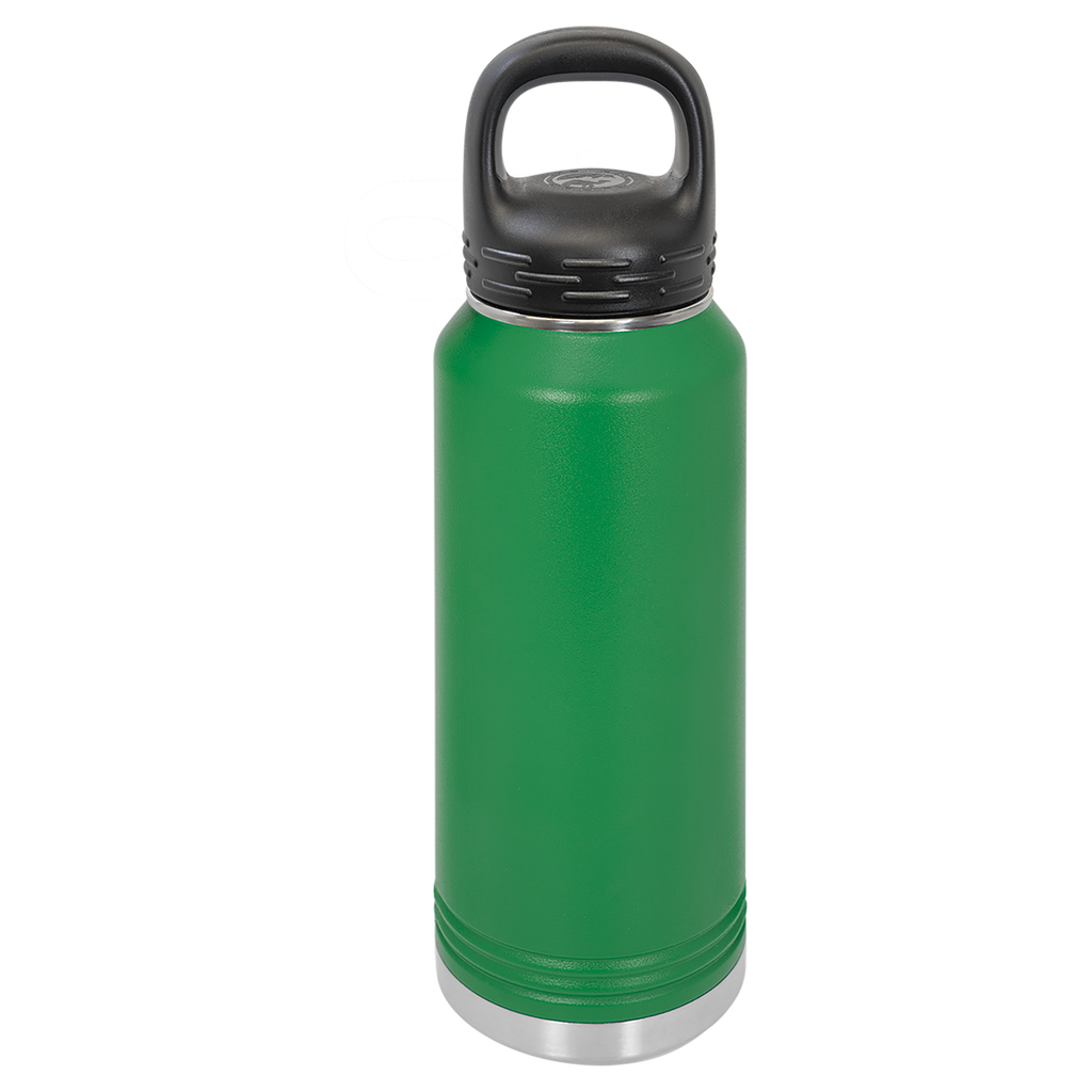 Green 32 oz. Powder Coated Water Bottle