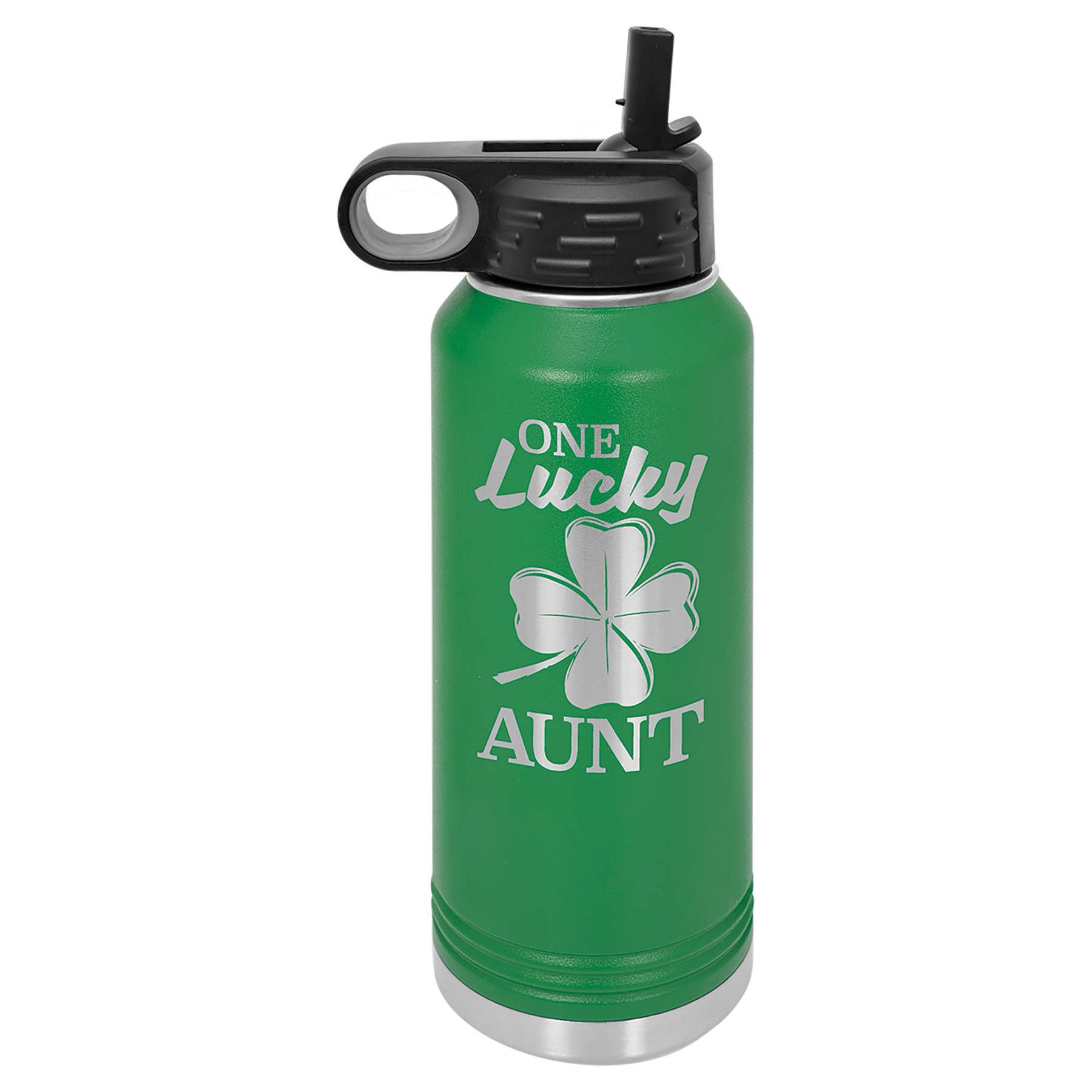 Green 32 oz. Powder Coated Water Bottle