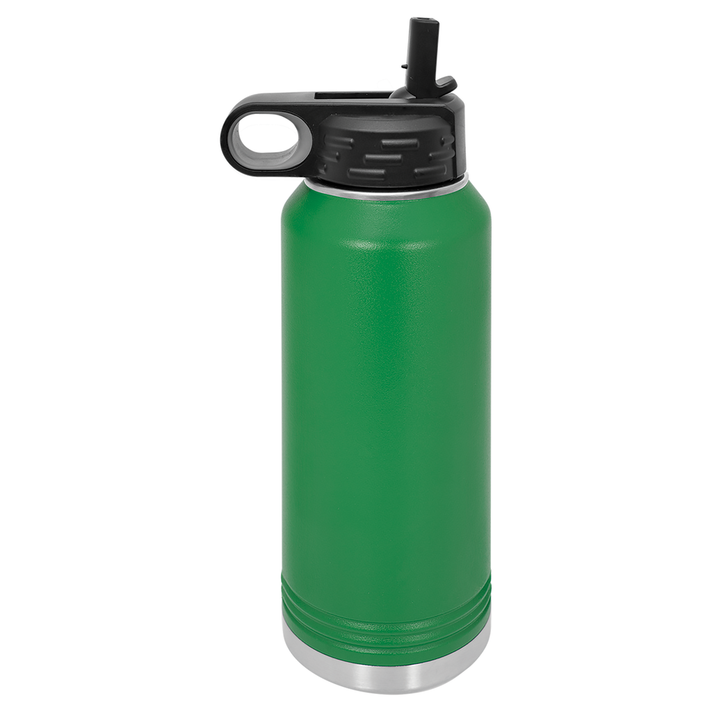 Green 32 oz. Powder Coated Water Bottle