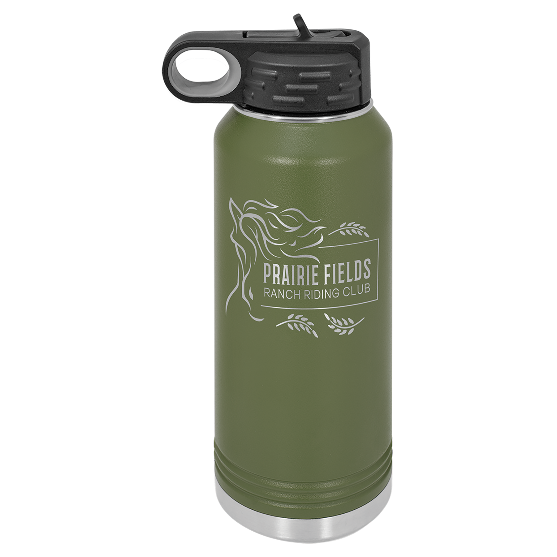 Olive Green 32 oz. Powder Coated Water Bottle