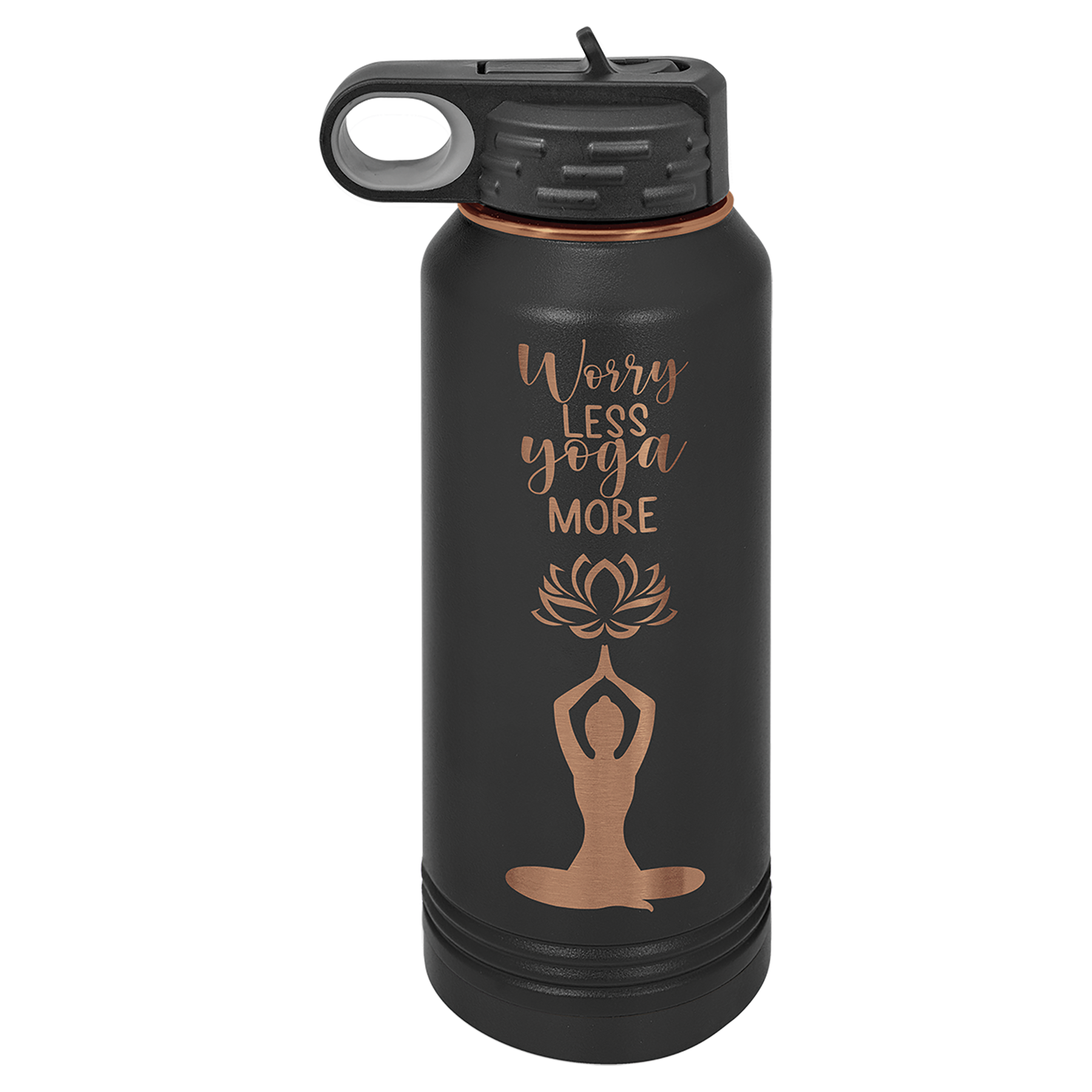 32 oz. Black/Rose Gold ION-Plated Water Bottle