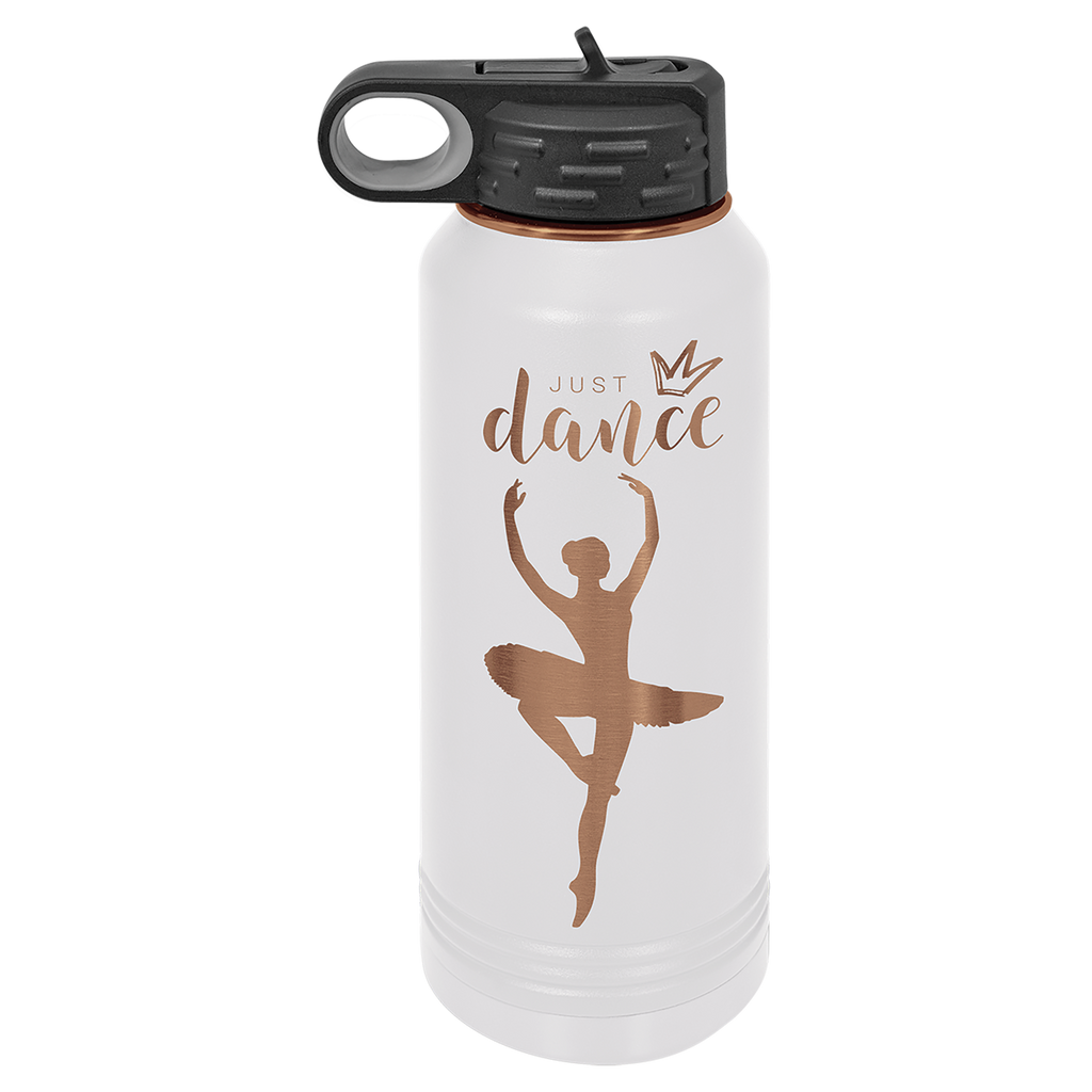 32 oz. White/Rose Gold ION-Plated Water Bottle