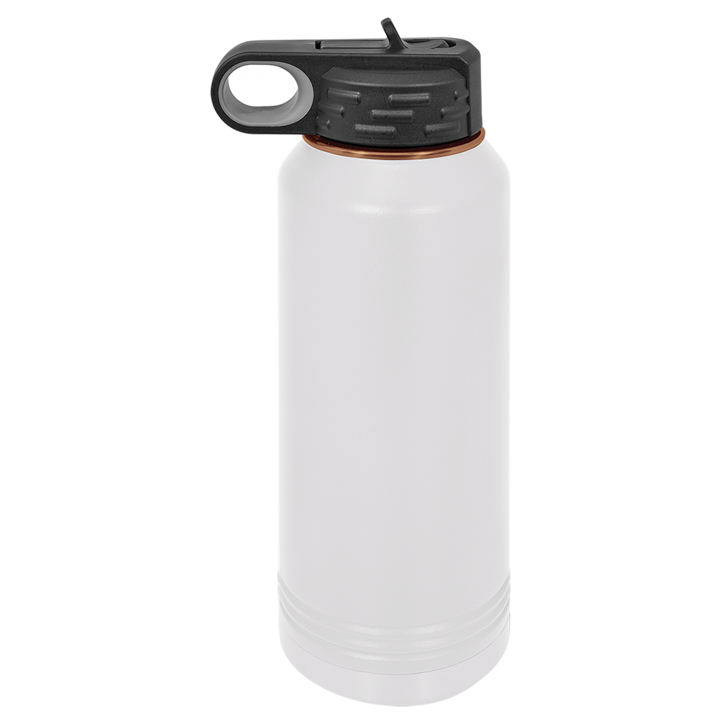 32 oz. White/Rose Gold ION-Plated Water Bottle blank-preview