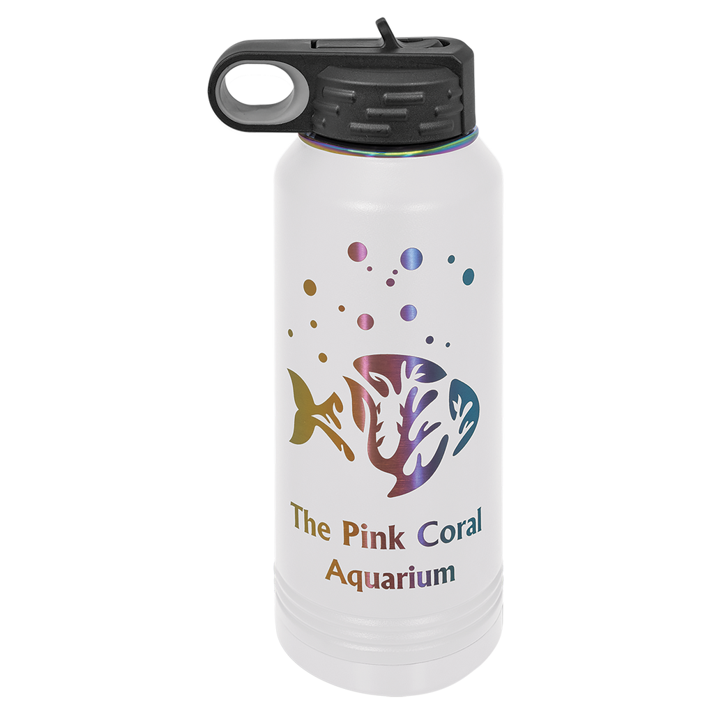 32 oz. White/Prism ION-Plated Water Bottle