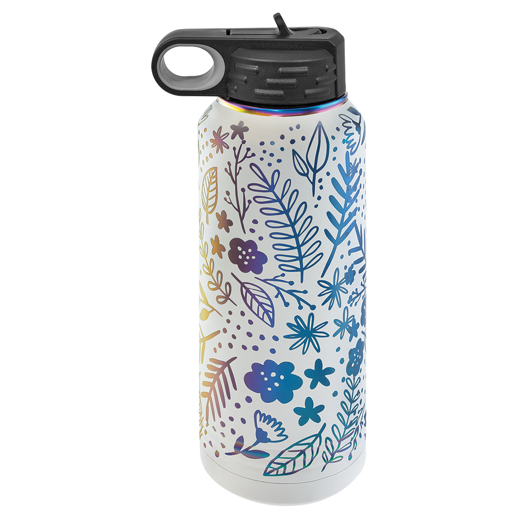 32 oz. White/Prism ION-Plated Water Bottle