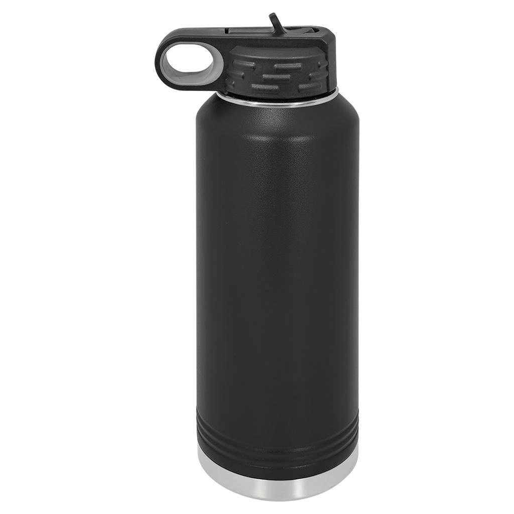 Black 40 oz. Powder Coated Water Bottle blank-preview