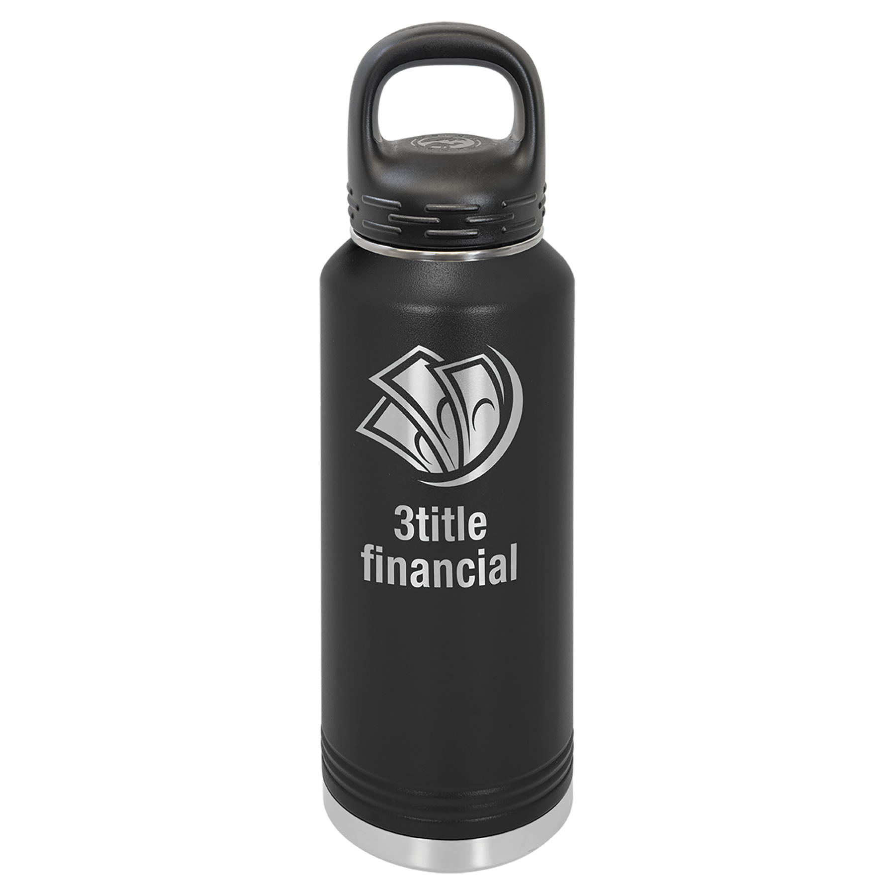 Black 40 oz. Powder Coated Water Bottle