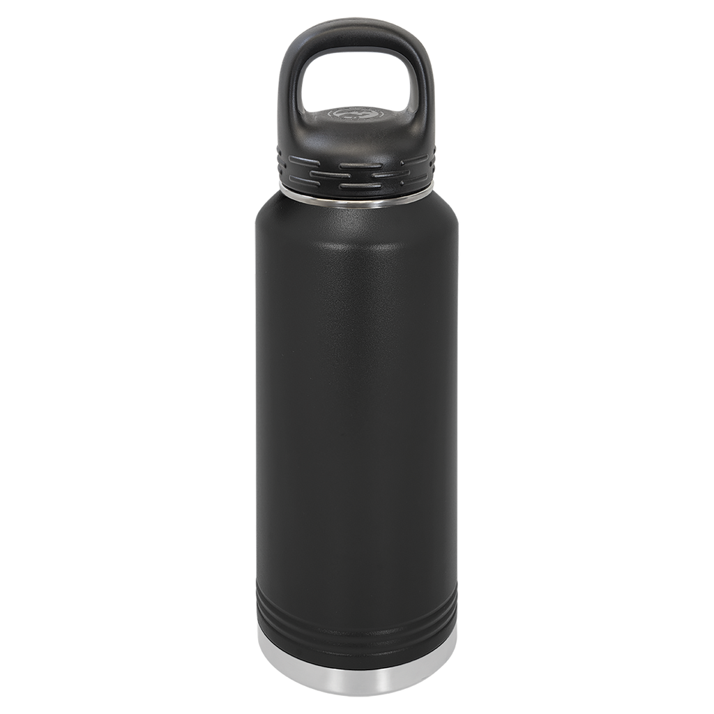 Black 40 oz. Powder Coated Water Bottle
