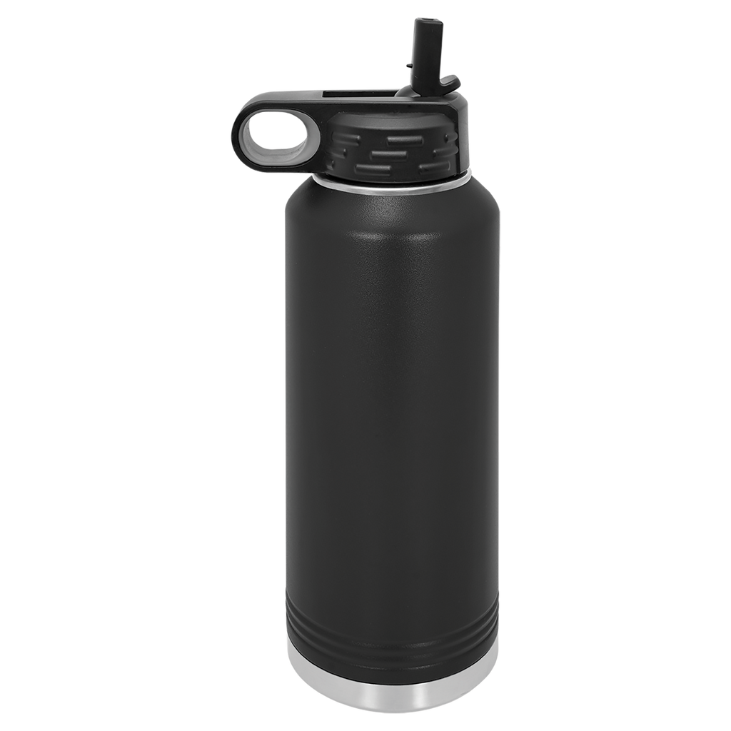Black 40 oz. Powder Coated Water Bottle