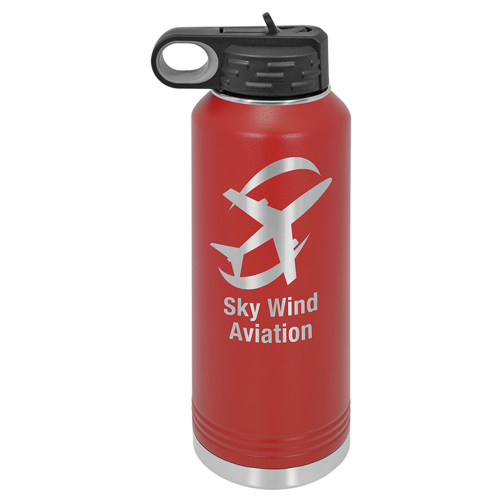 Red 40 oz. Powder Coated Water Bottle