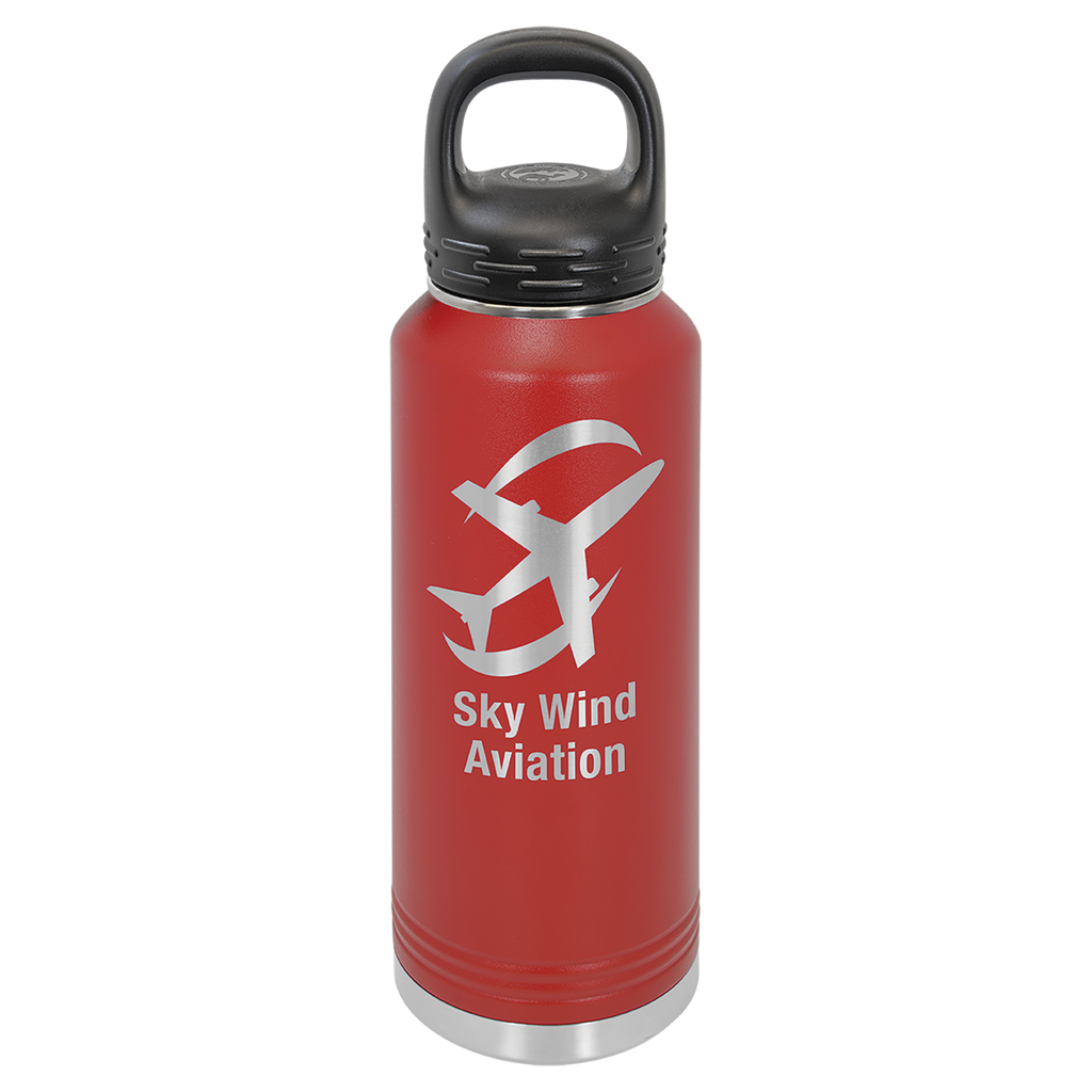 Red 40 oz. Powder Coated Water Bottle