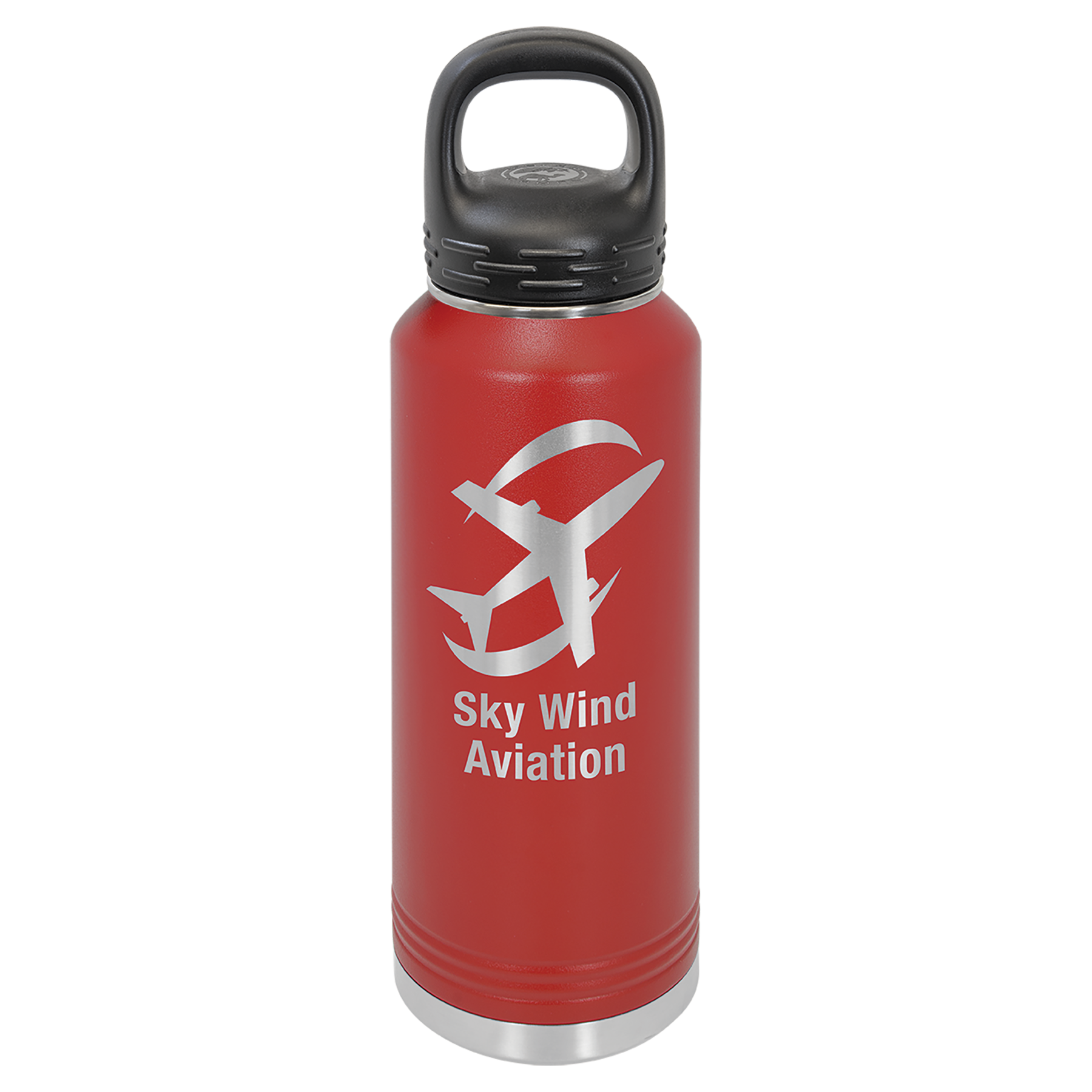 Red 40 oz. Powder Coated Water Bottle