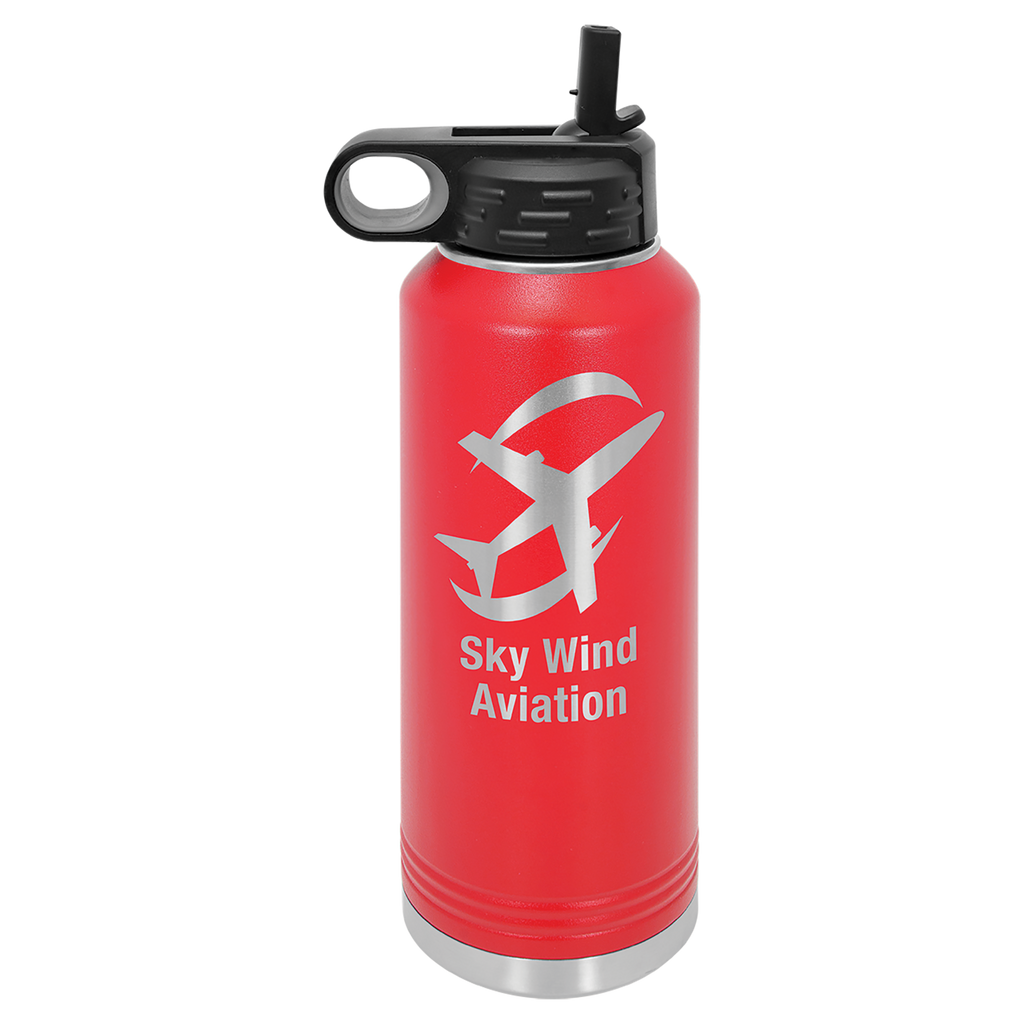 Red 40 oz. Powder Coated Water Bottle