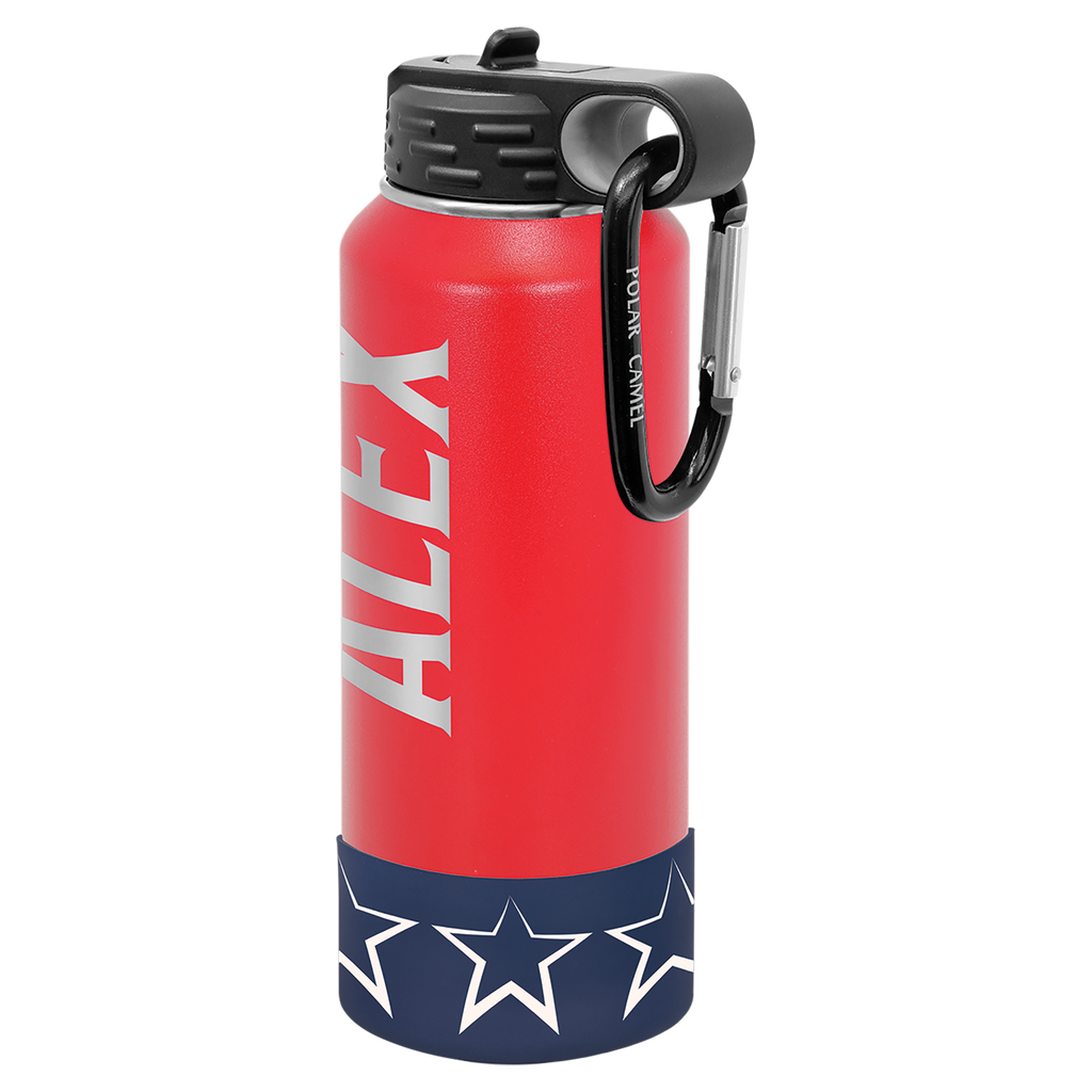 Red 40 oz. Powder Coated Water Bottle