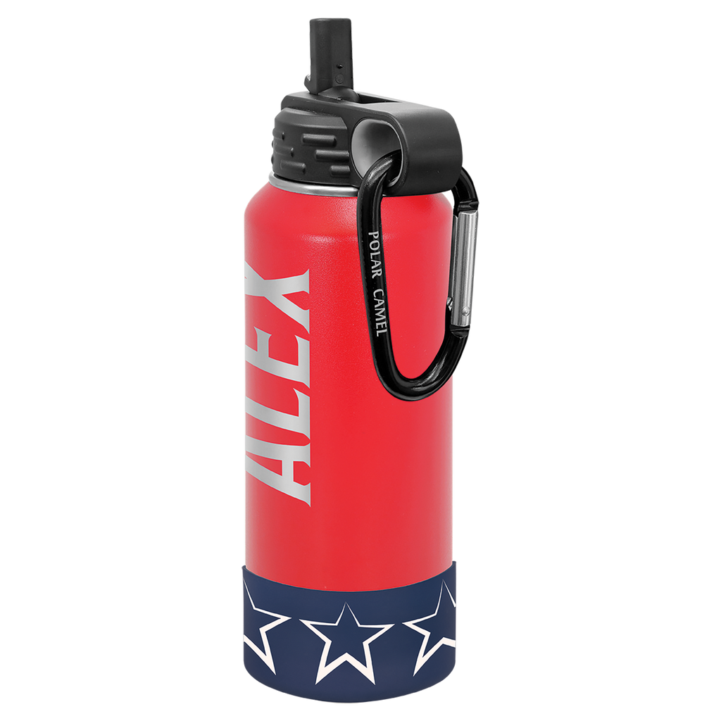 Red 40 oz. Powder Coated Water Bottle