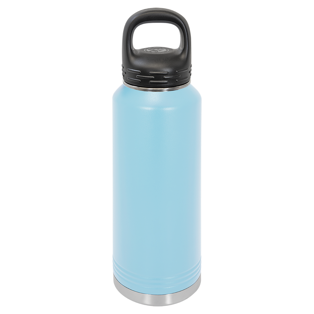 Light Blue 40 oz. Powder Coated Water Bottle