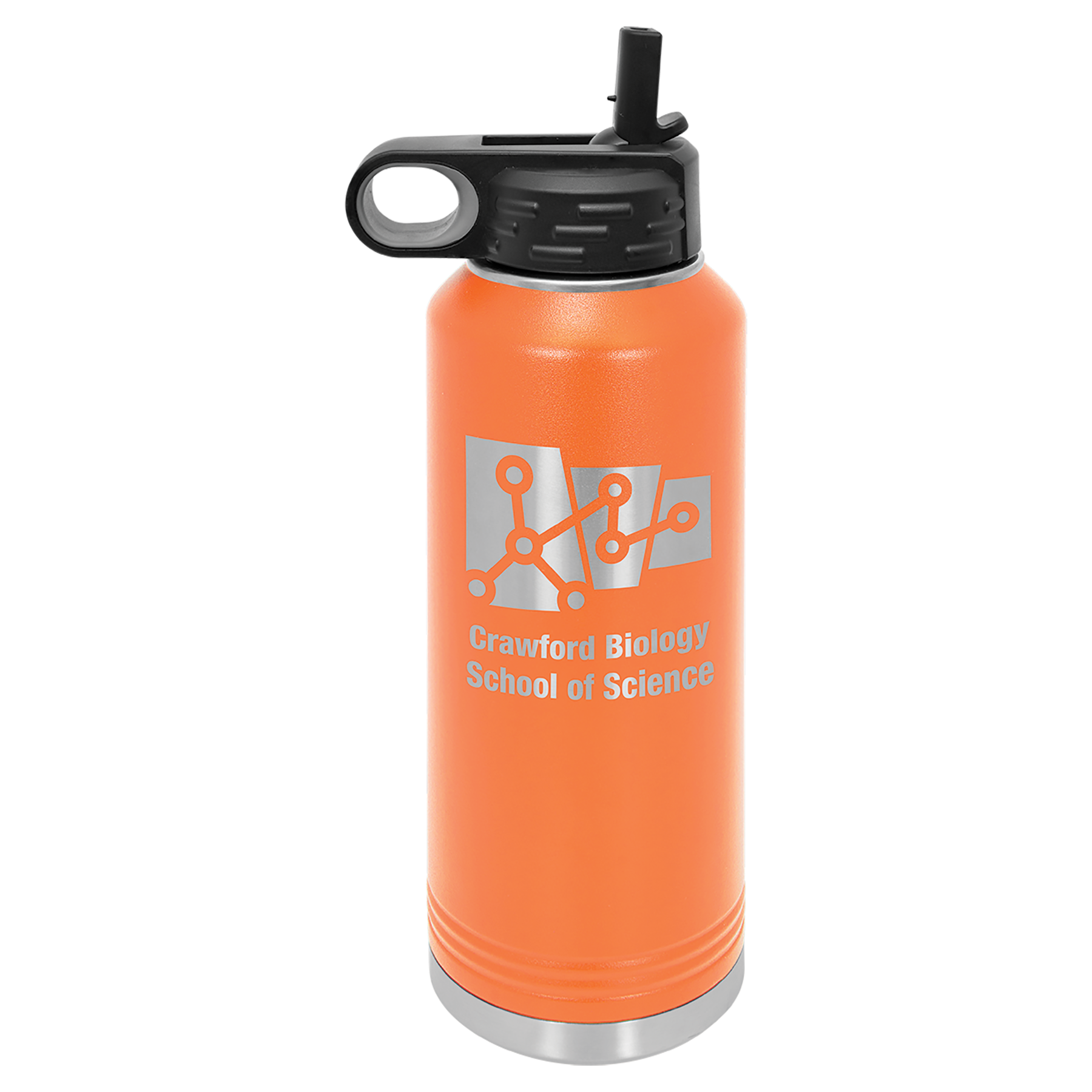 Orange 40 oz. Powder Coated Water Bottle
