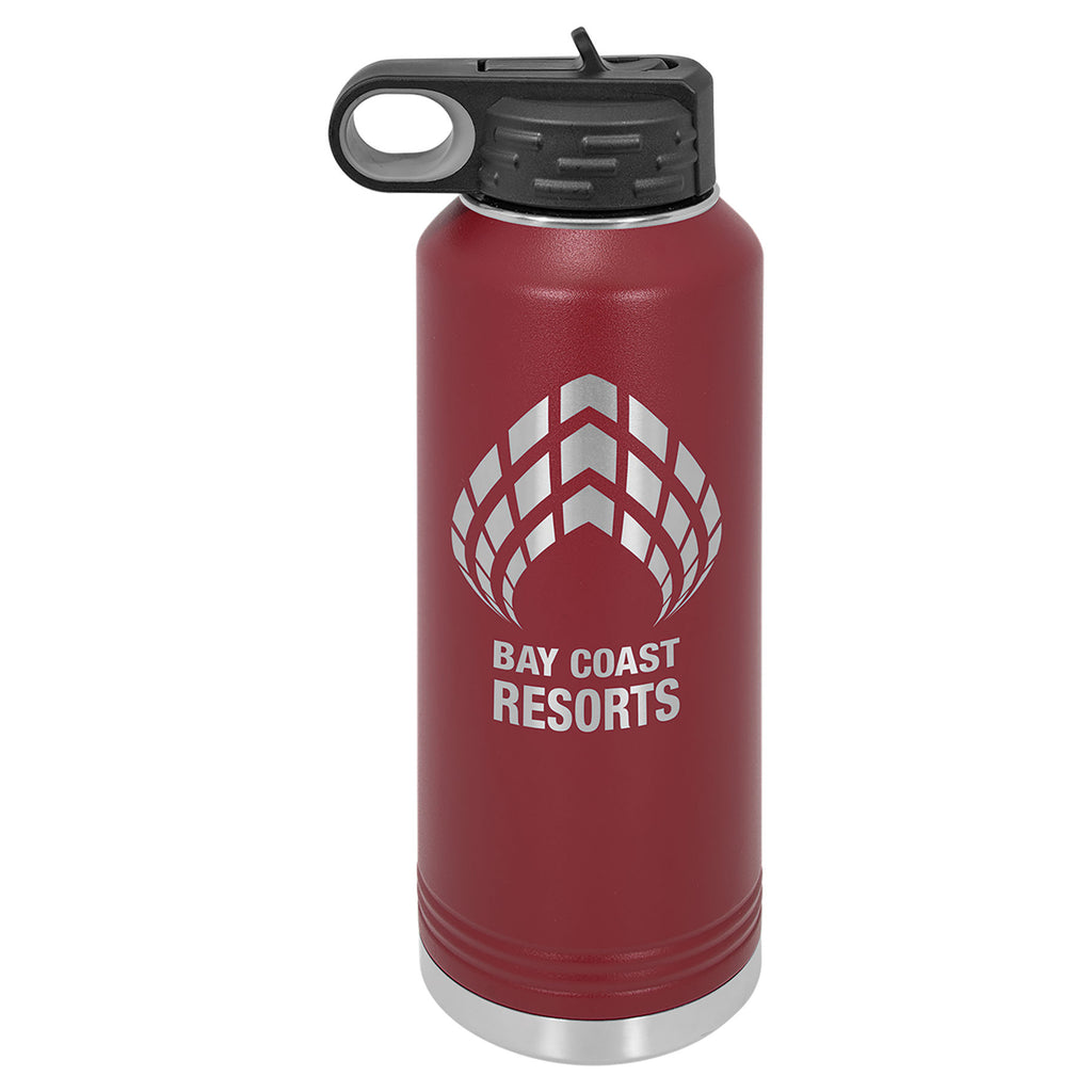 Maroon 40 oz. Powder Coated Water Bottle