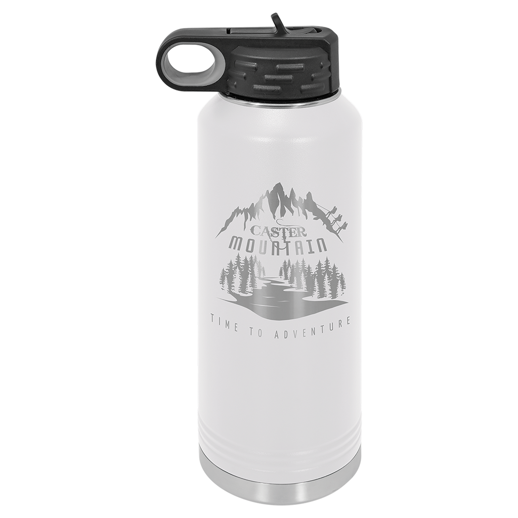 White 40 oz. Powder Coated Water Bottle