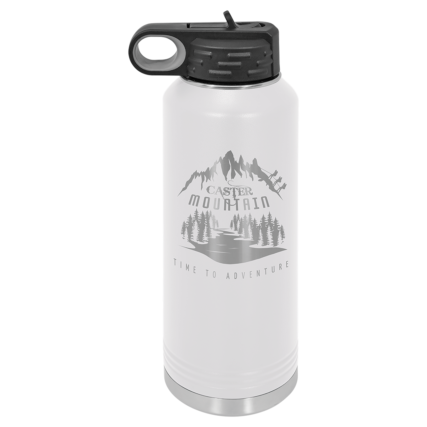 White 40 oz. Powder Coated Water Bottle