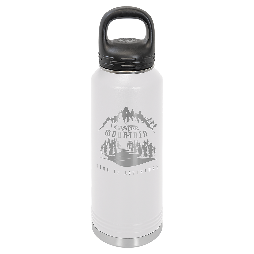 White 40 oz. Powder Coated Water Bottle