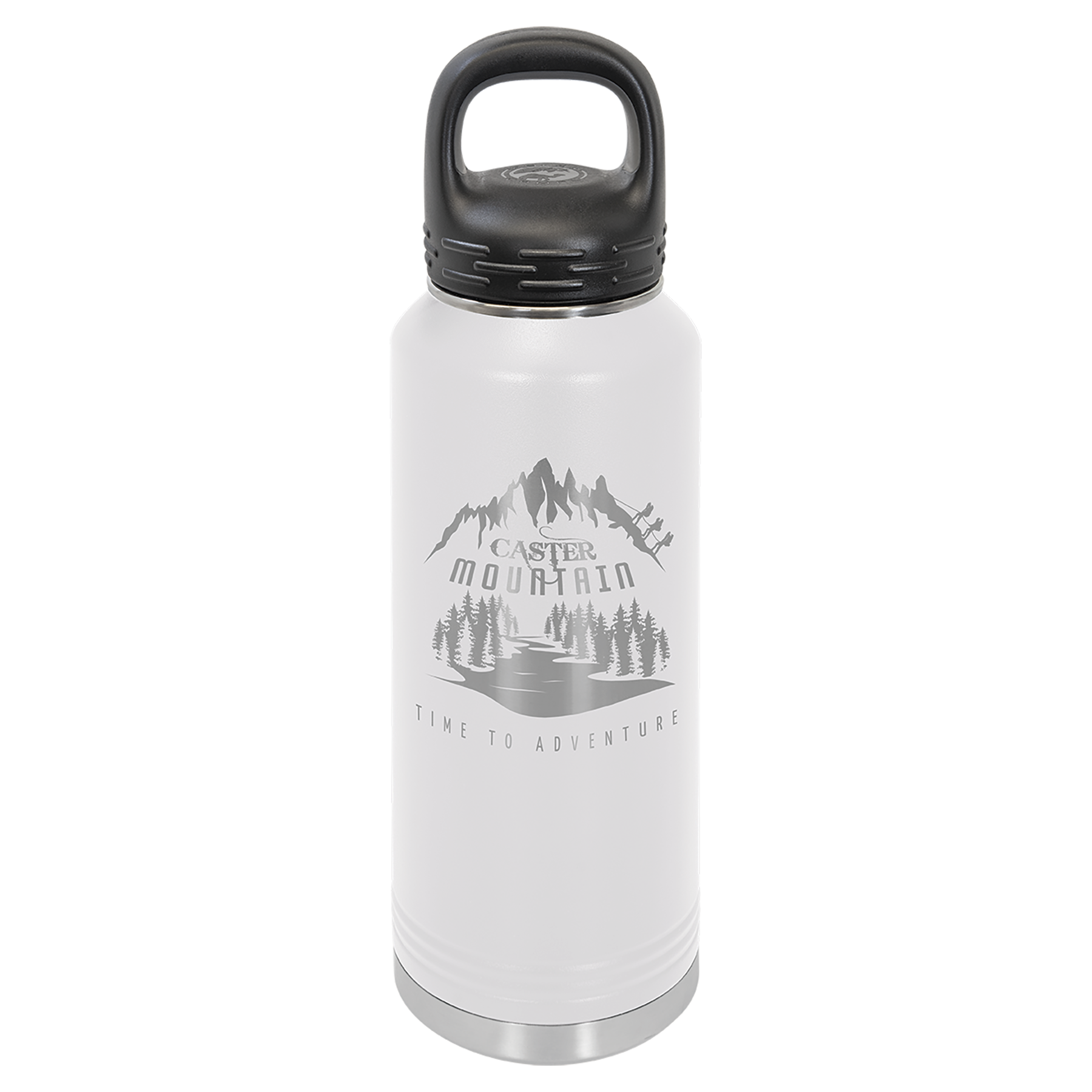White 40 oz. Powder Coated Water Bottle
