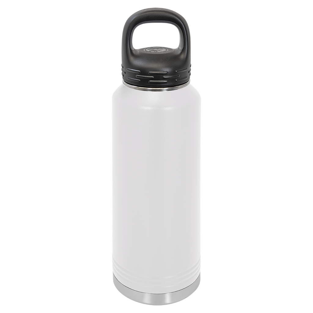 White 40 oz. Powder Coated Water Bottle