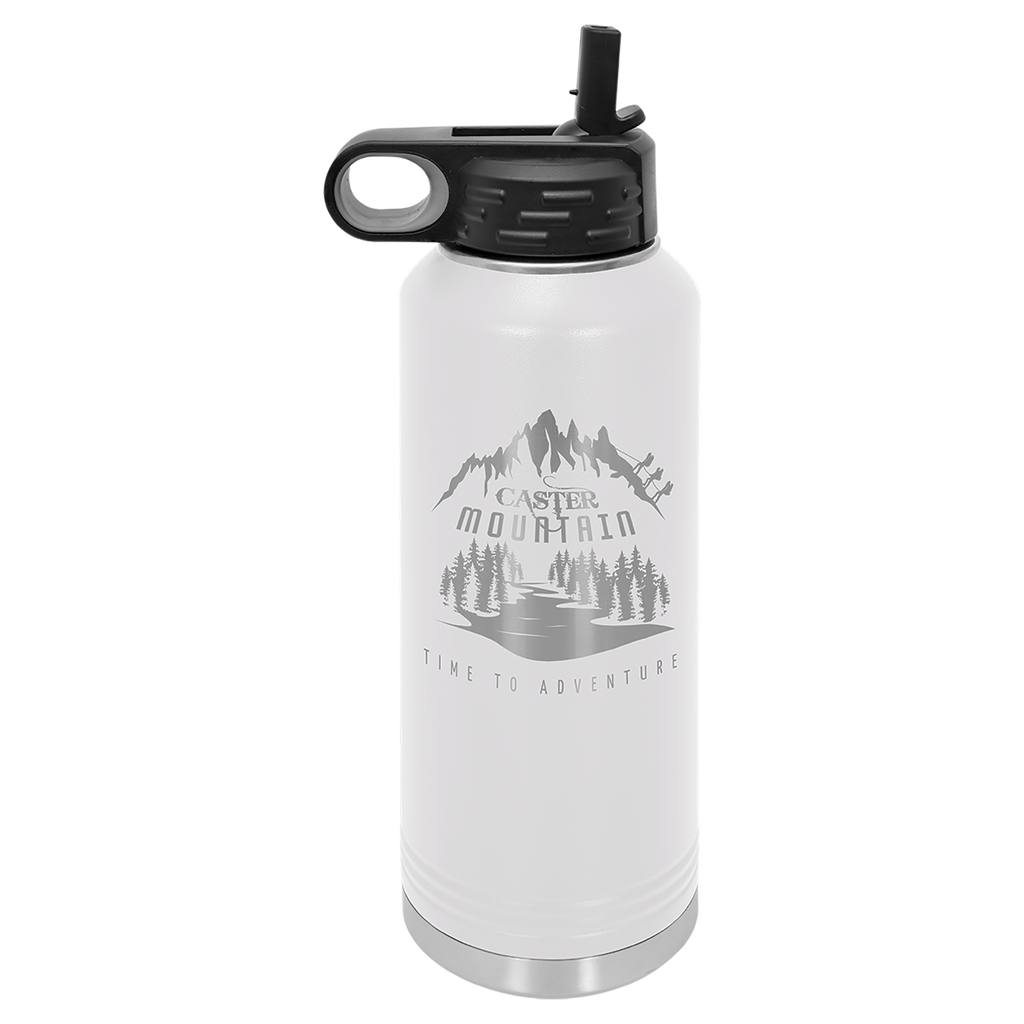 White 40 oz. Powder Coated Water Bottle