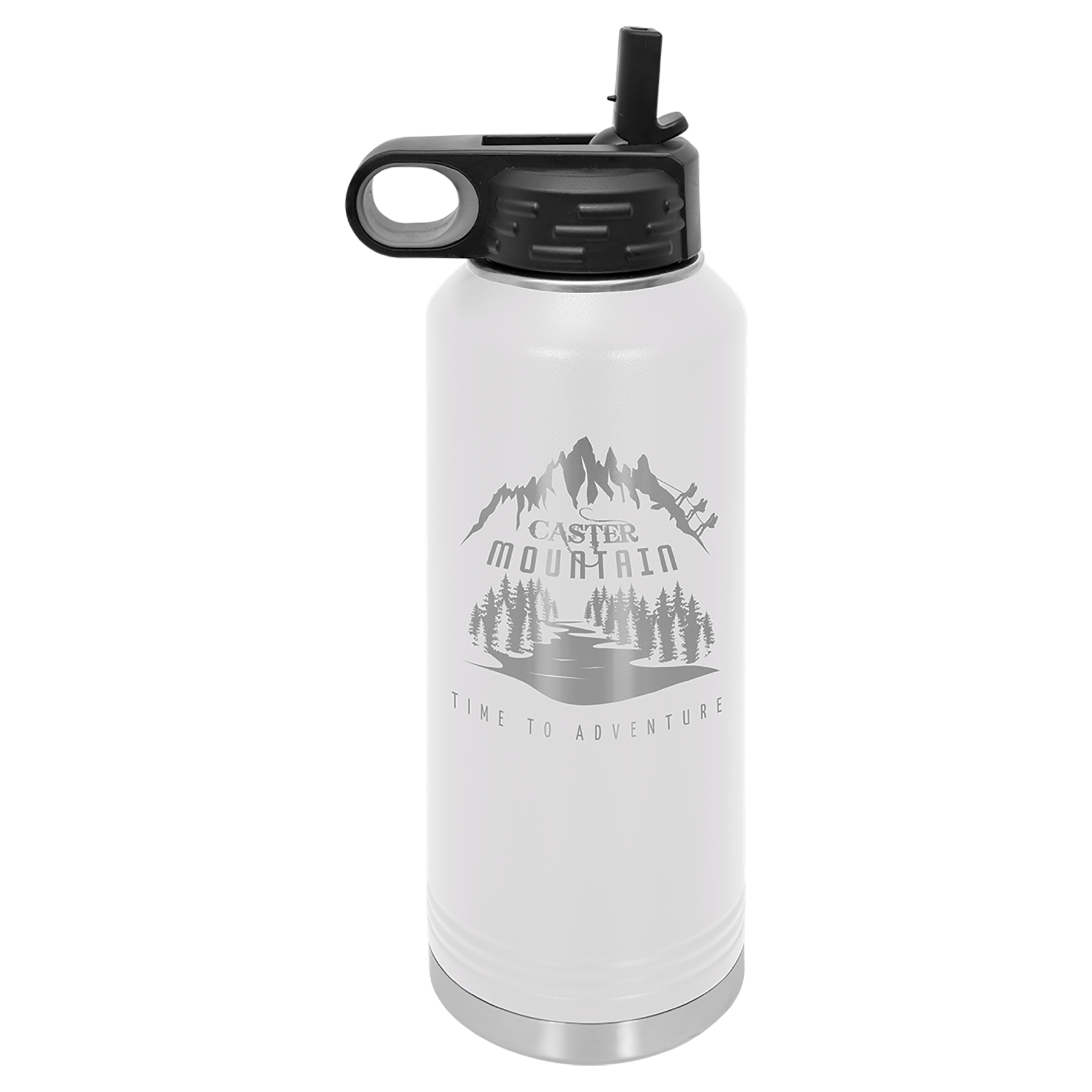 White 40 oz. Powder Coated Water Bottle