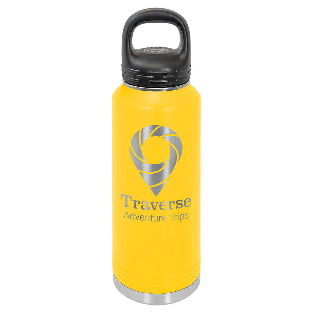 Yellow 40 oz. Powder Coated Water Bottle